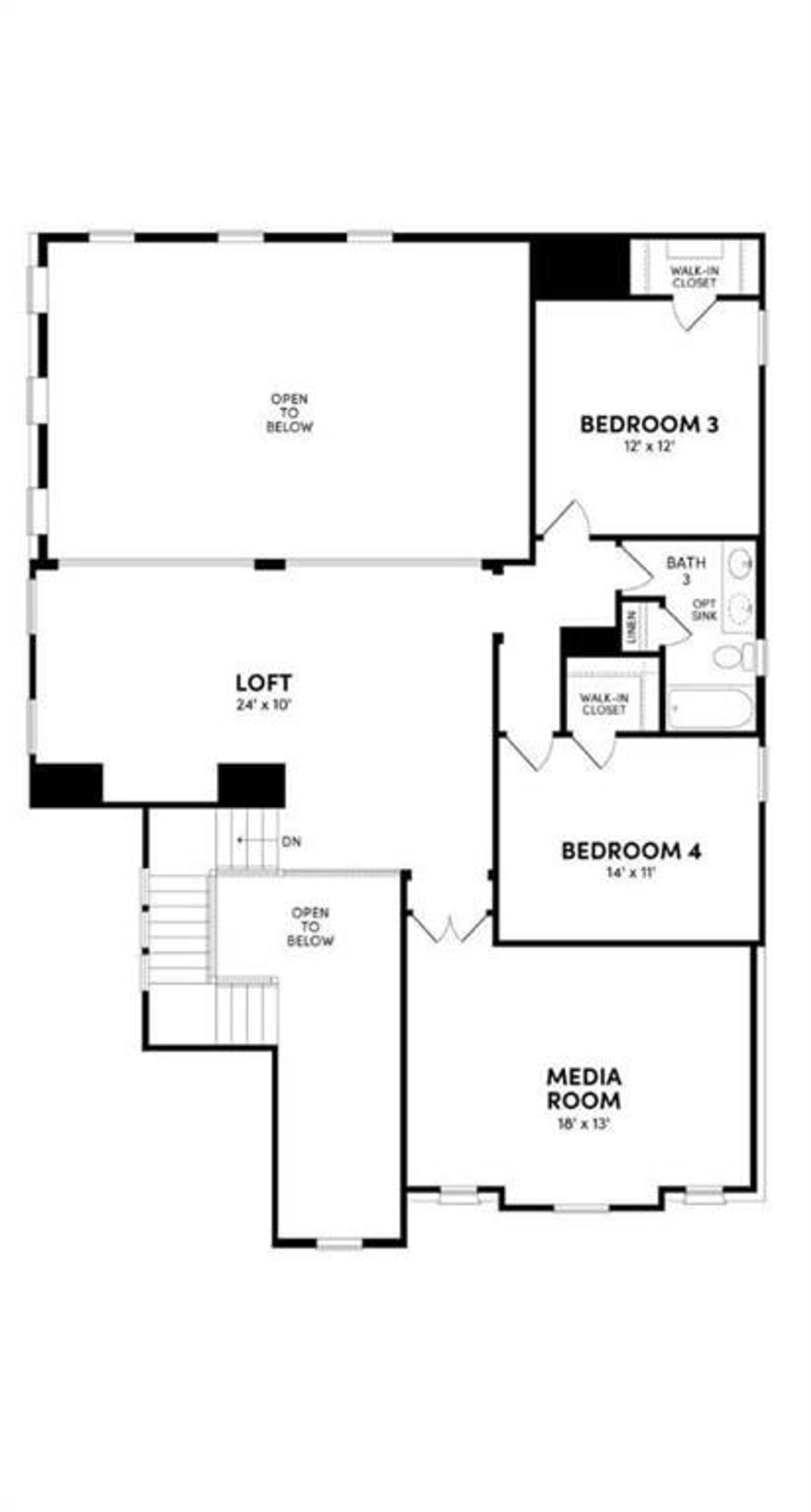 2D floor plan layout of this home in The Grove Frisco, Frisco, TX (Image 2).
