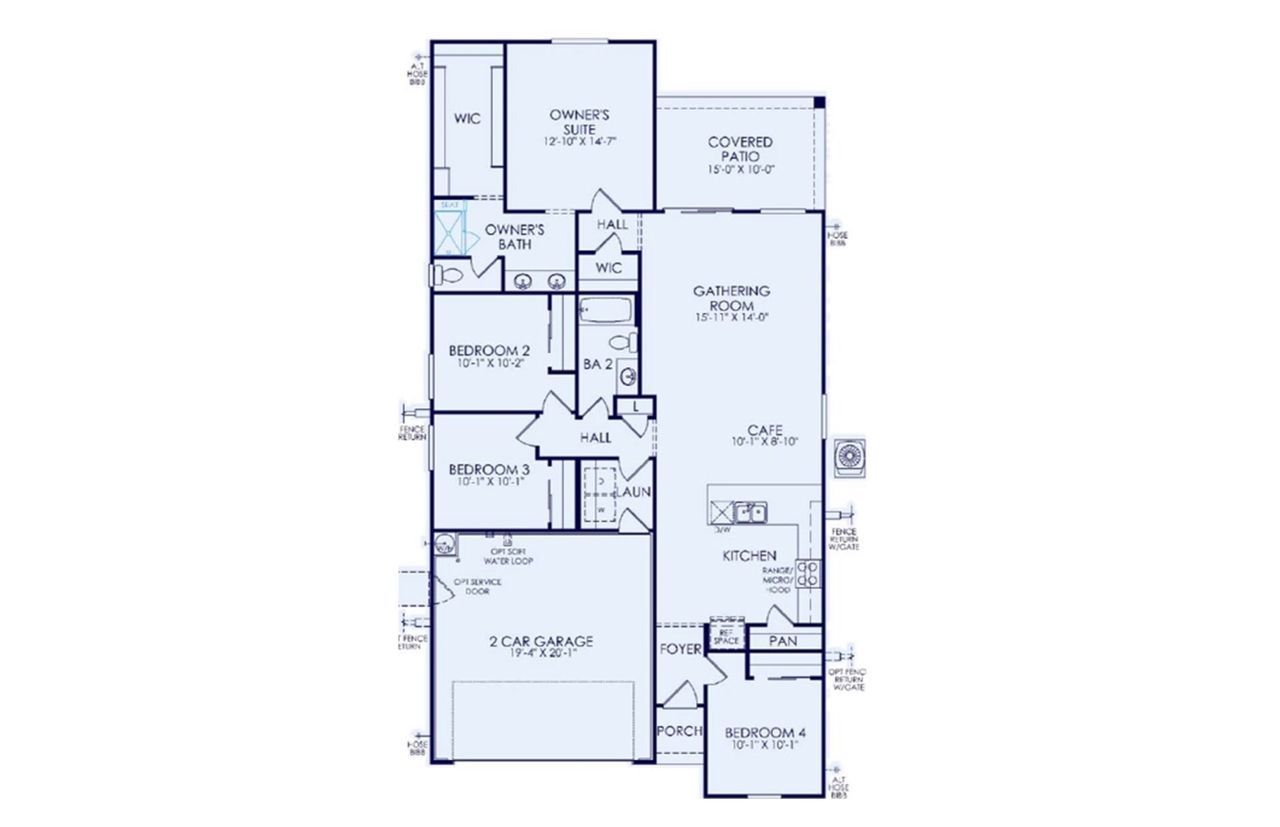 2D floor plan layout of this home in Hayden Estates, Buckeye, AZ (Image 2).