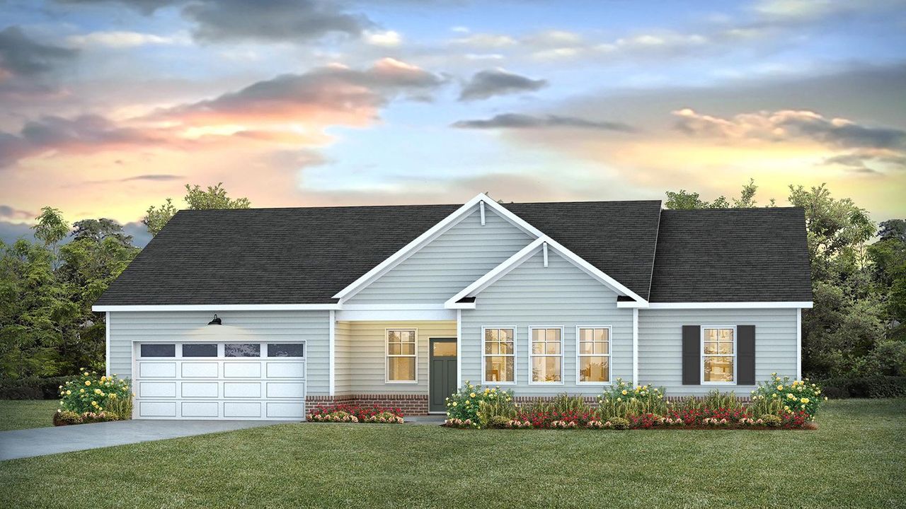 Representative exterior photo of a completed home built from the Mills by D.R. Horton in Fairhaven, Statesboro, GA (Image 2). Representative exterior photo of a completed home built from the Mills by D.R. Horton in Fairhaven, Statesboro, GA (Image 2).