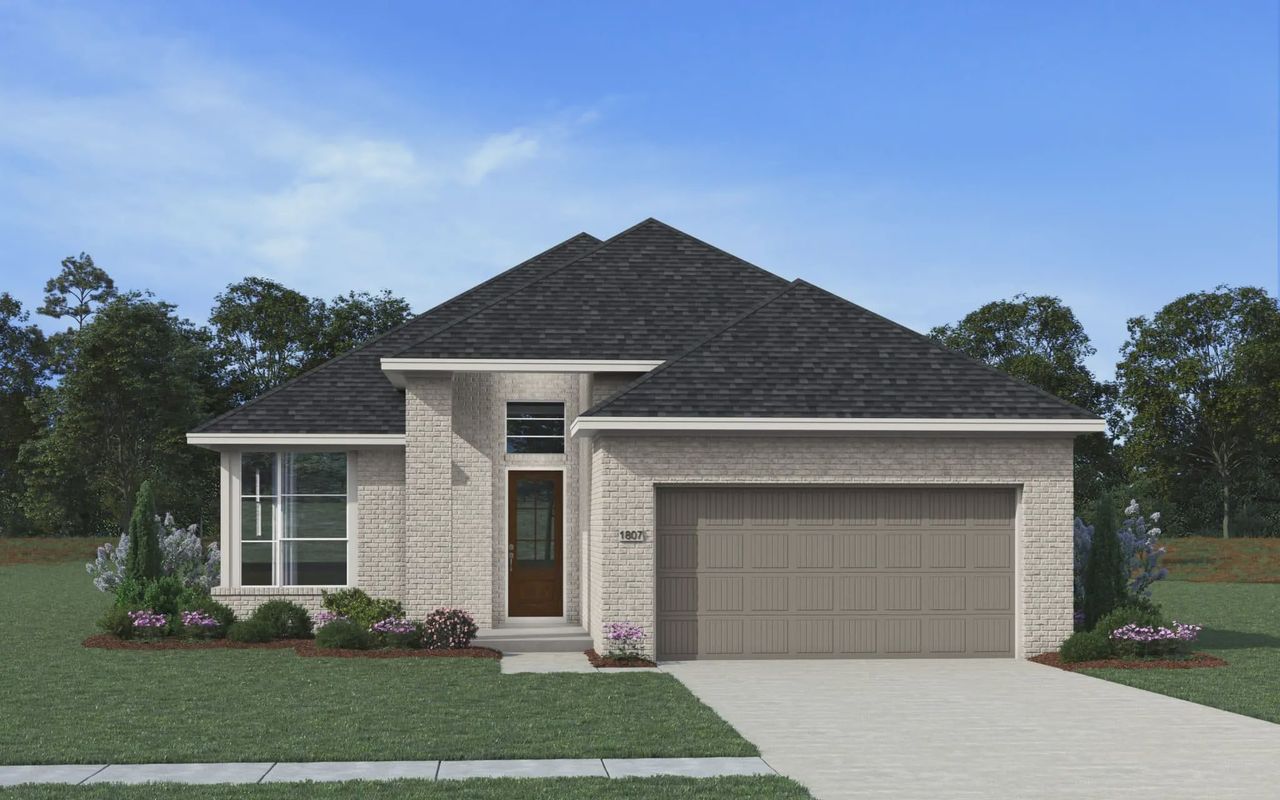 Representative exterior photo of a completed home built from the Bonneville by Chesmar Homes in Nolina, Georgetown, TX (Image 2). Representative exterior photo of a completed home built from the Bonneville by Chesmar Homes in Nolina, Georgetown, TX (Image 2).