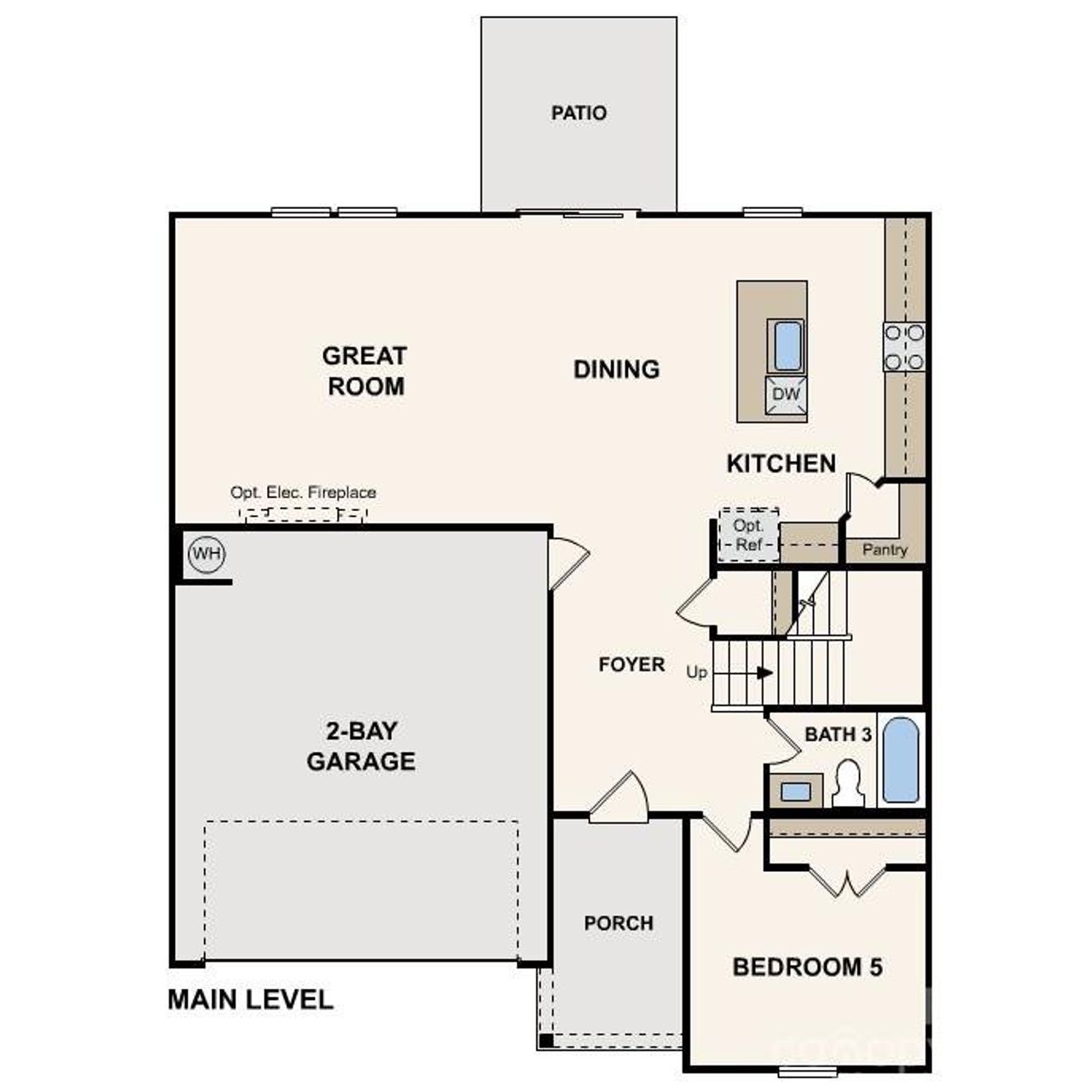 2D floor plan layout of this home in Grants Landing, Salisbury, NC (Image 2).