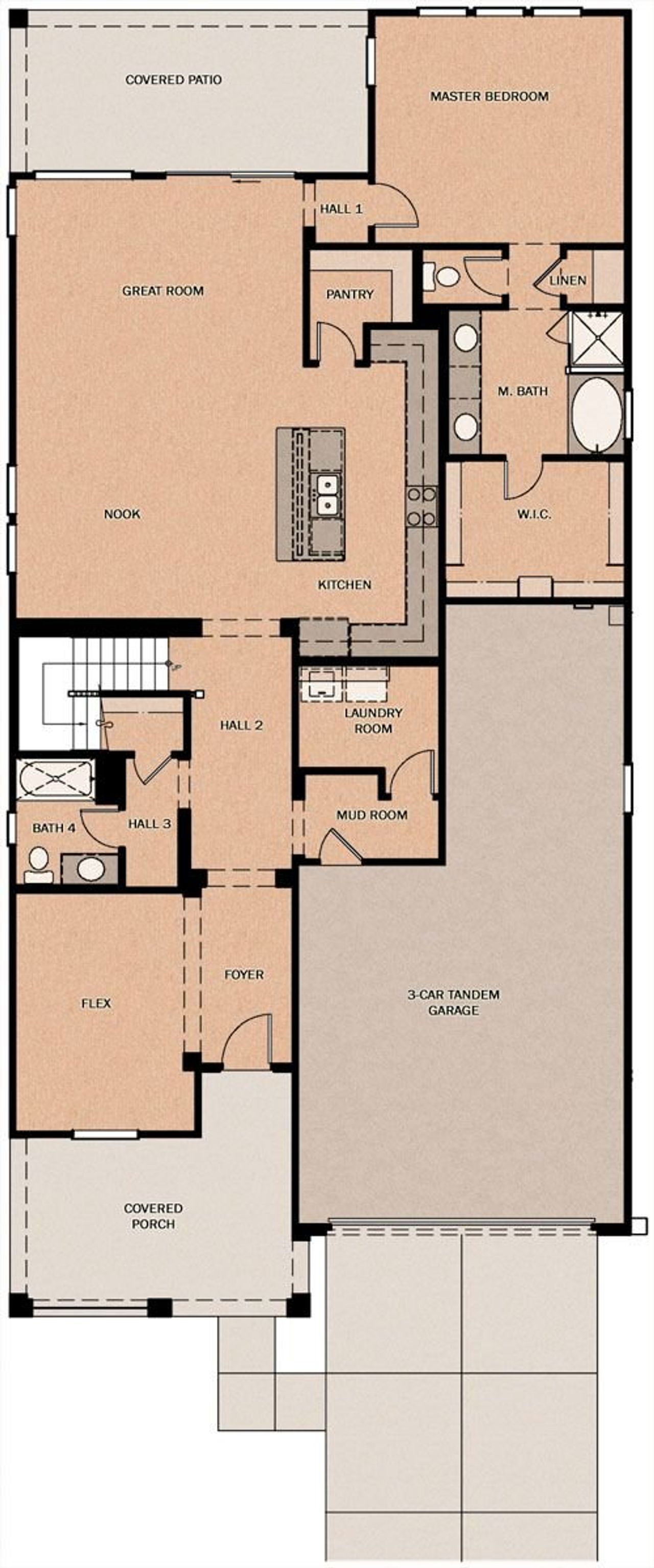2D floor plan layout of this home in Ridgeline at Acclaim, Avondale, AZ (Image 2).