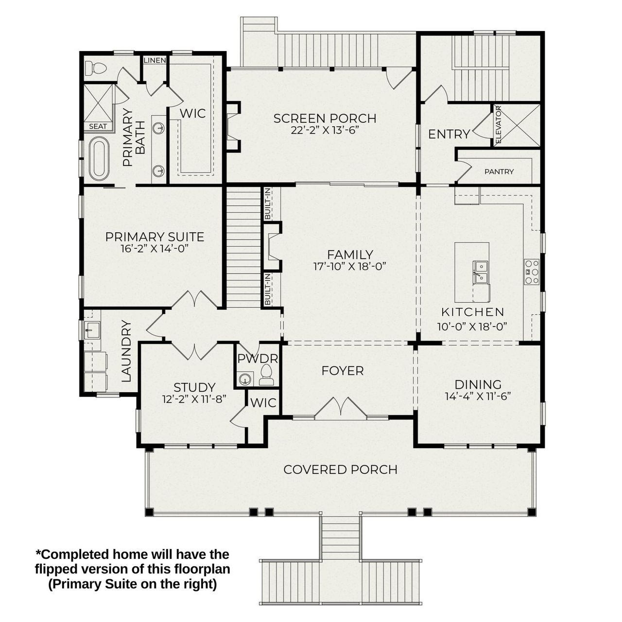 2D floor plan layout of this home in Beau Coast, Beaufort, NC (Image 2).