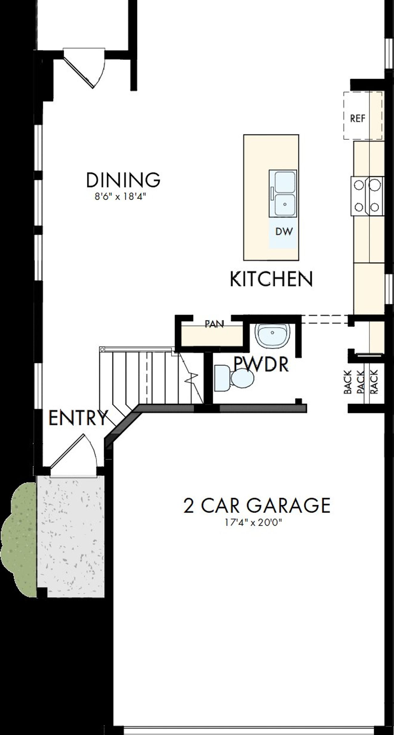 2D floor plan layout of this home in The Twilight at Goodnight Ranch, Austin, TX (Image 2).
