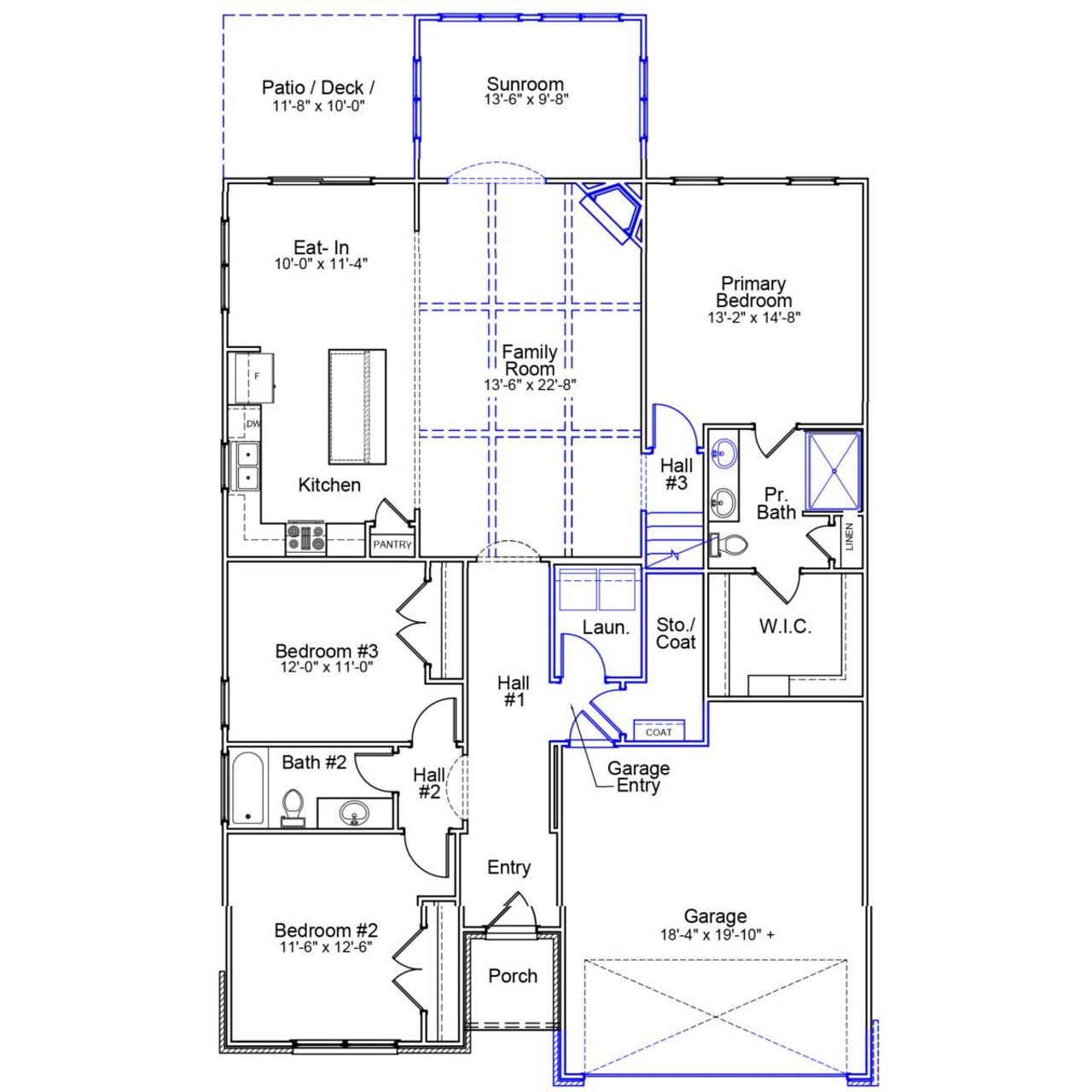 2D floor plan layout of this home in Meadow Valley, High Point, NC (Image 2).