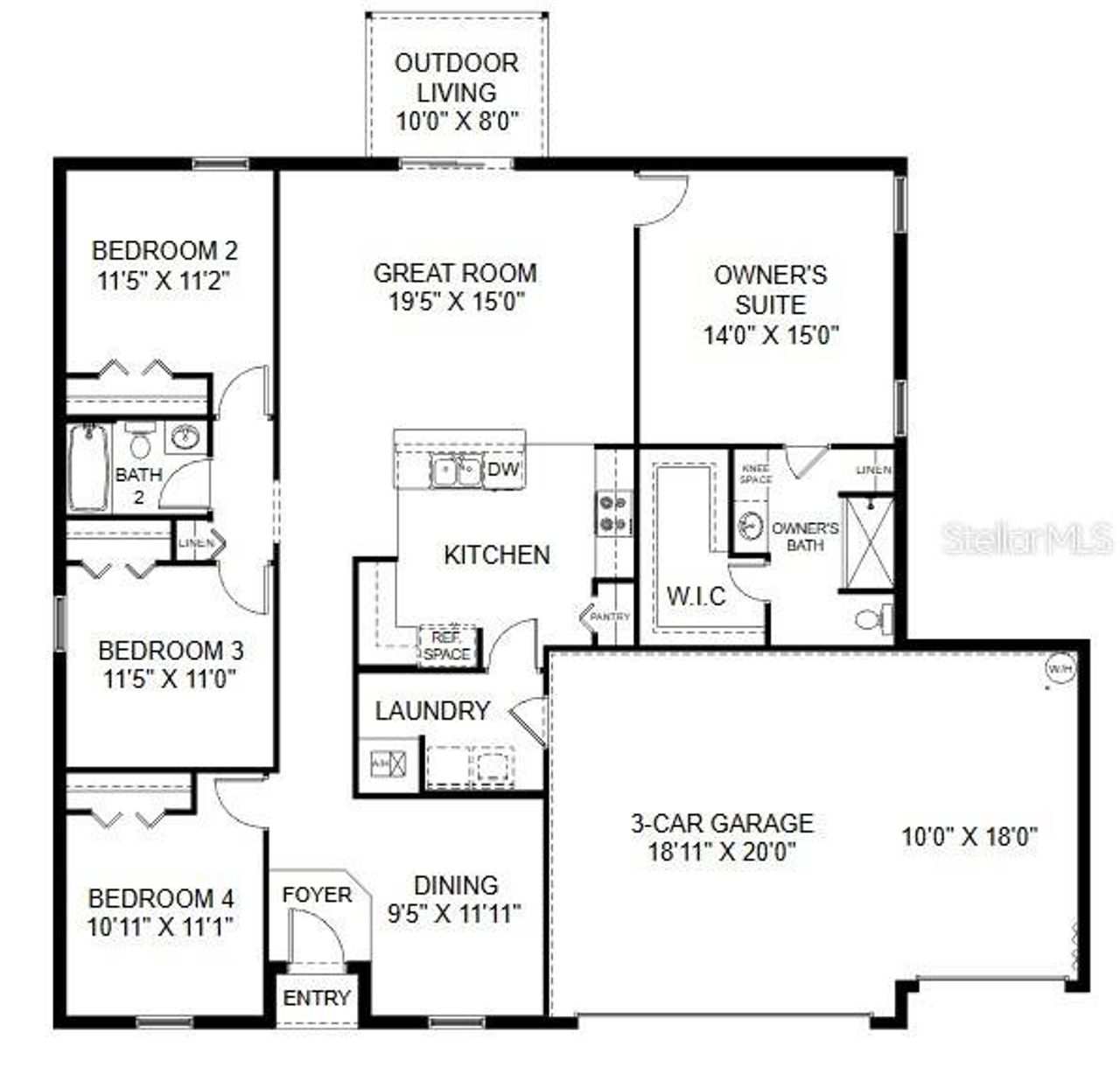 2D floor plan layout of this home in , Ocala, FL (Image 2).