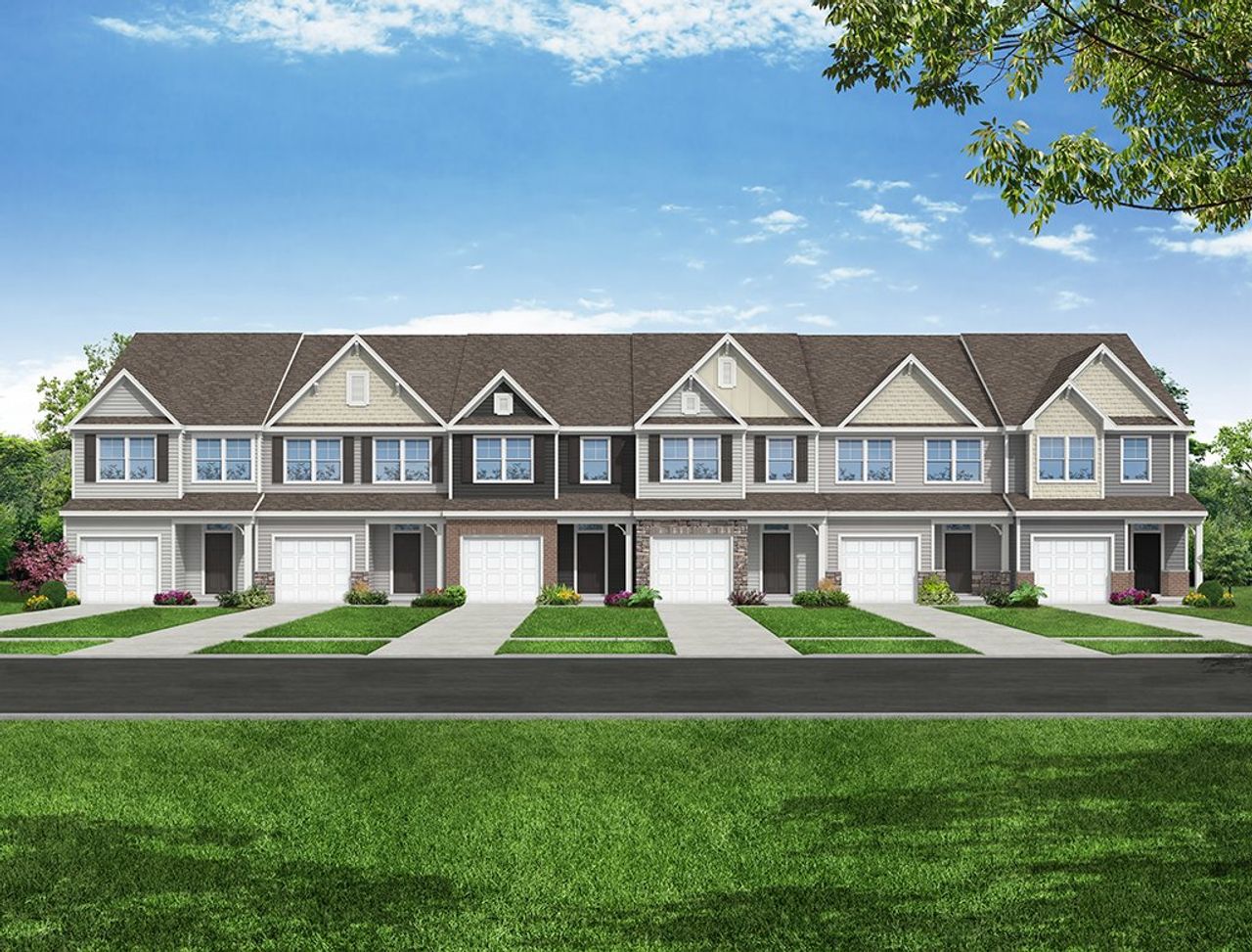 Representative exterior photo of a completed home built from the Bristol by Eastwood Homes in Pineview Glen Townhomes, Durham, NC (Image 2).