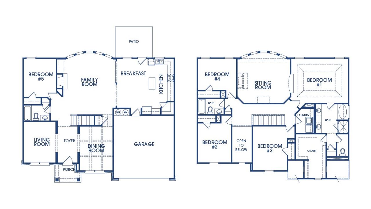 2D floor plan layout of this home in Water Oak Estates, Lawrenceville, GA (Image 2).