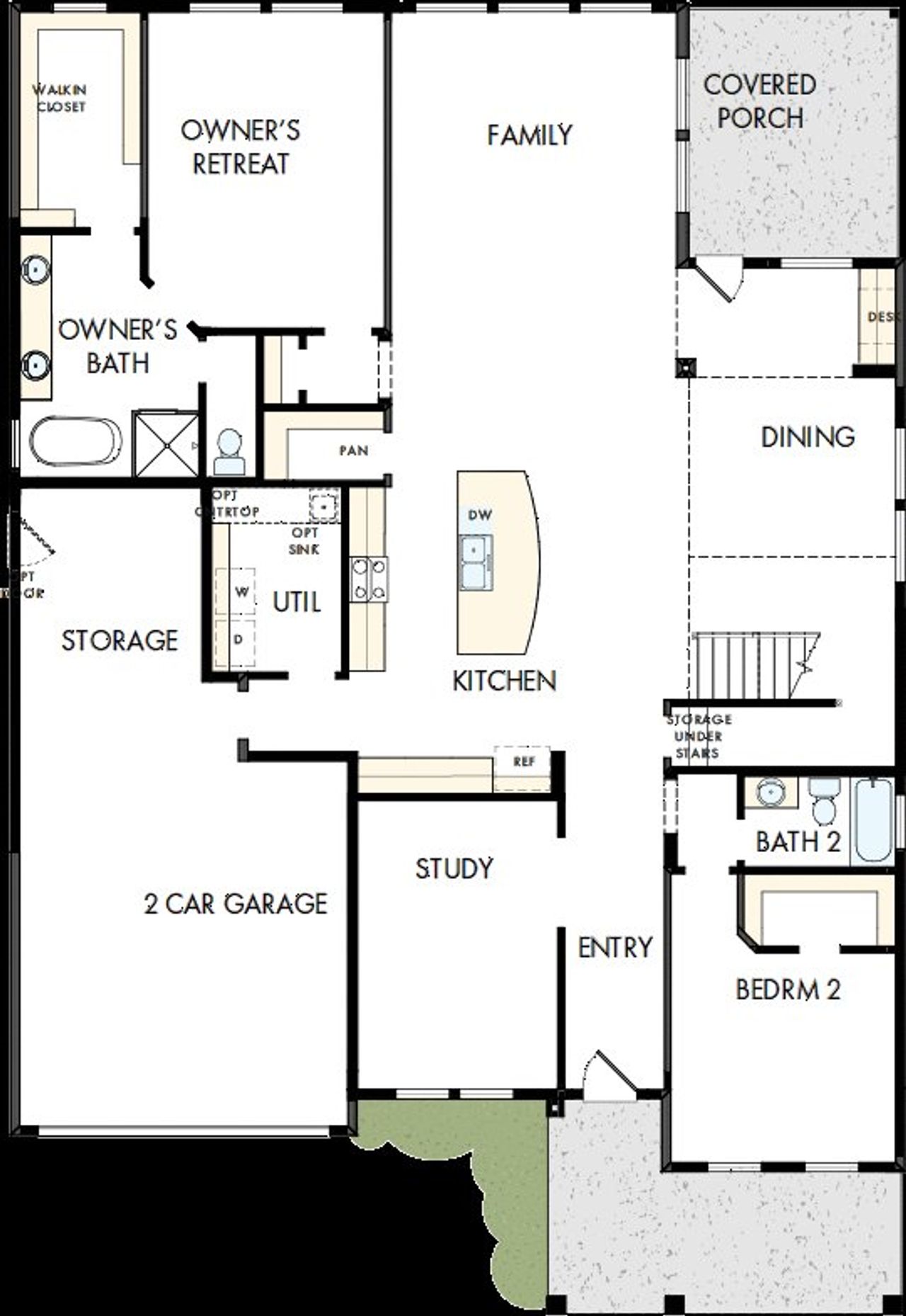 2D floor plan layout of this home in Heritage Green – The Signature Collection, Columbia, TN (Image 2).