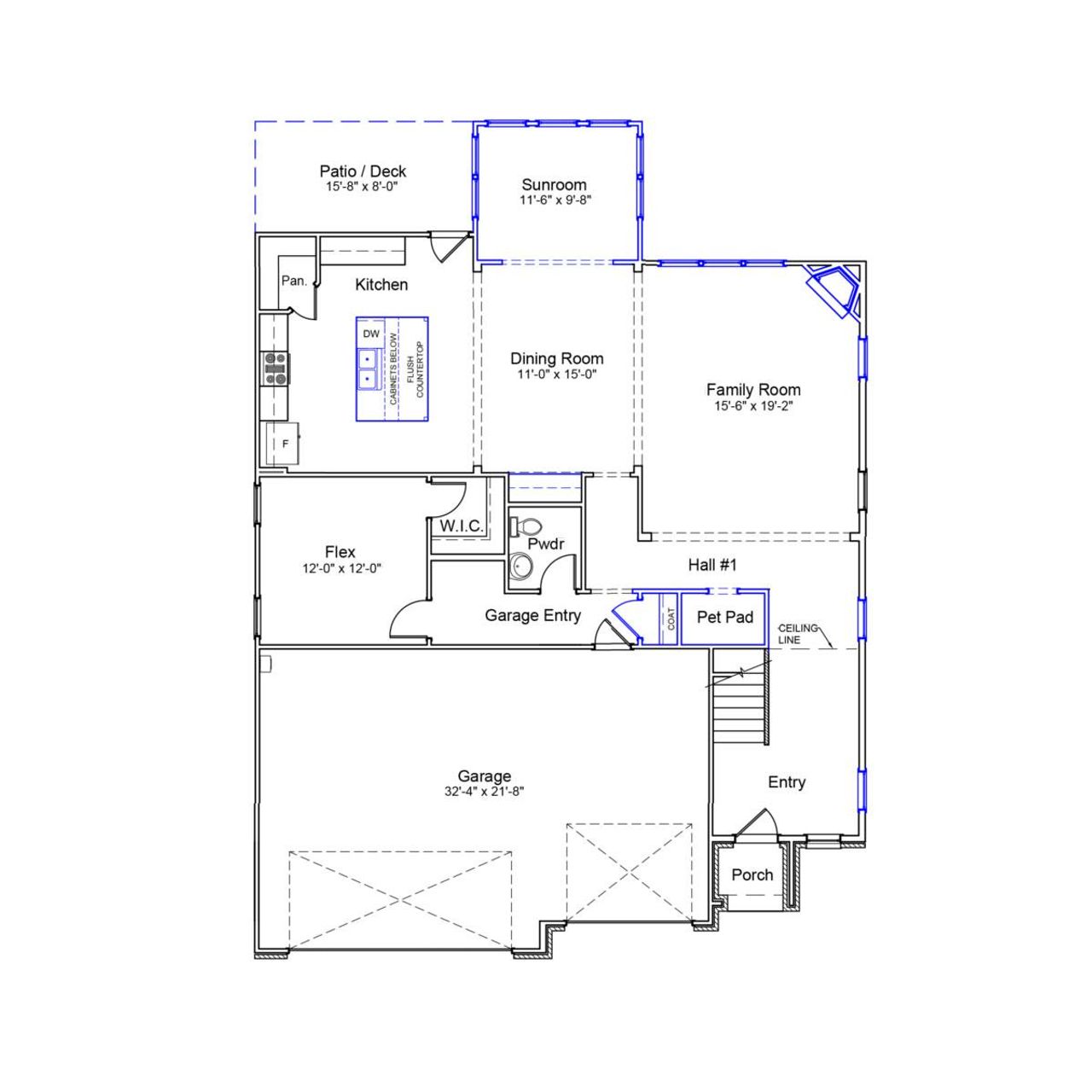 2D floor plan layout of this home in Brooke Hill, Lewisville, NC (Image 2).