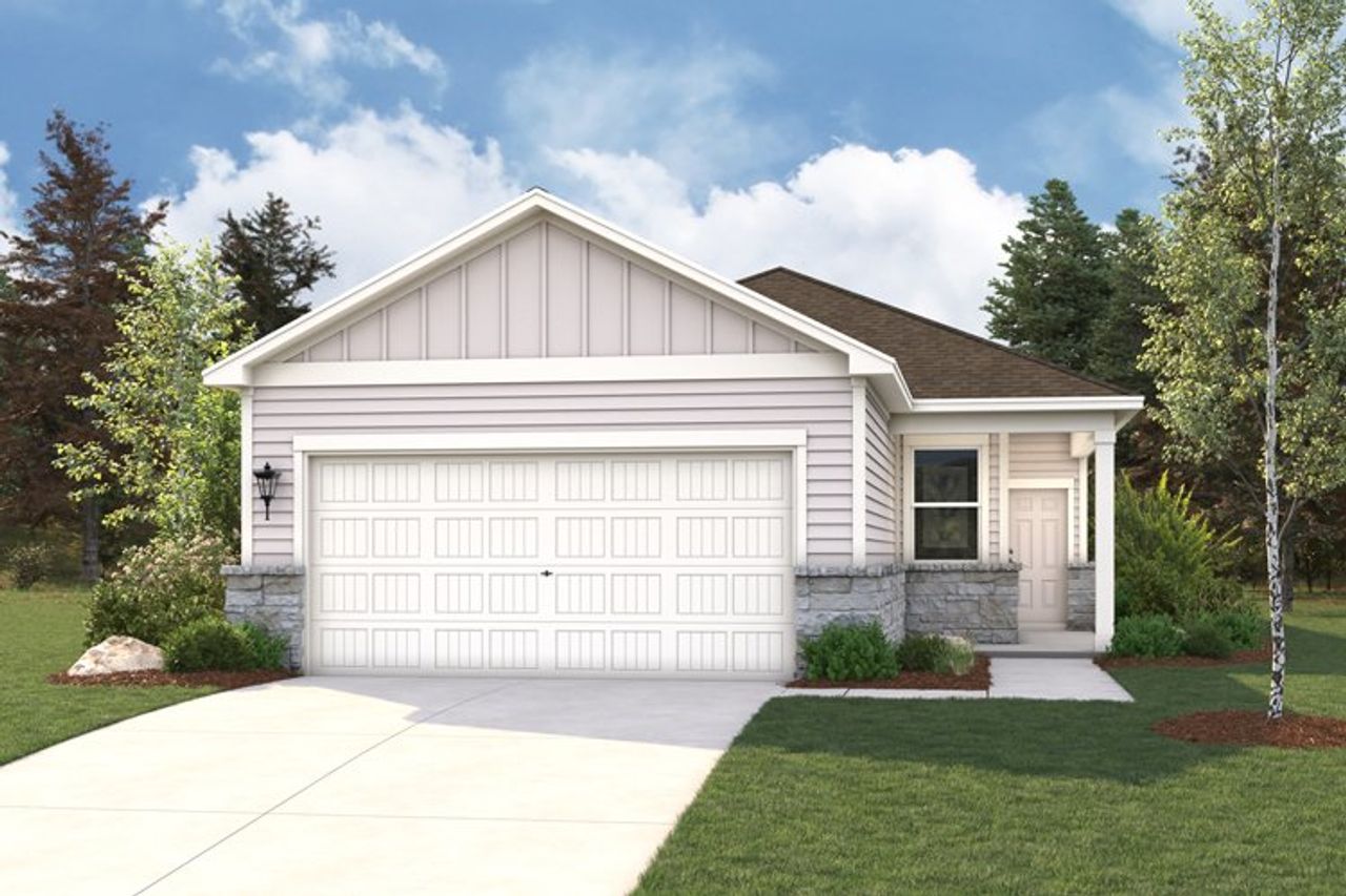 A house with a garage.