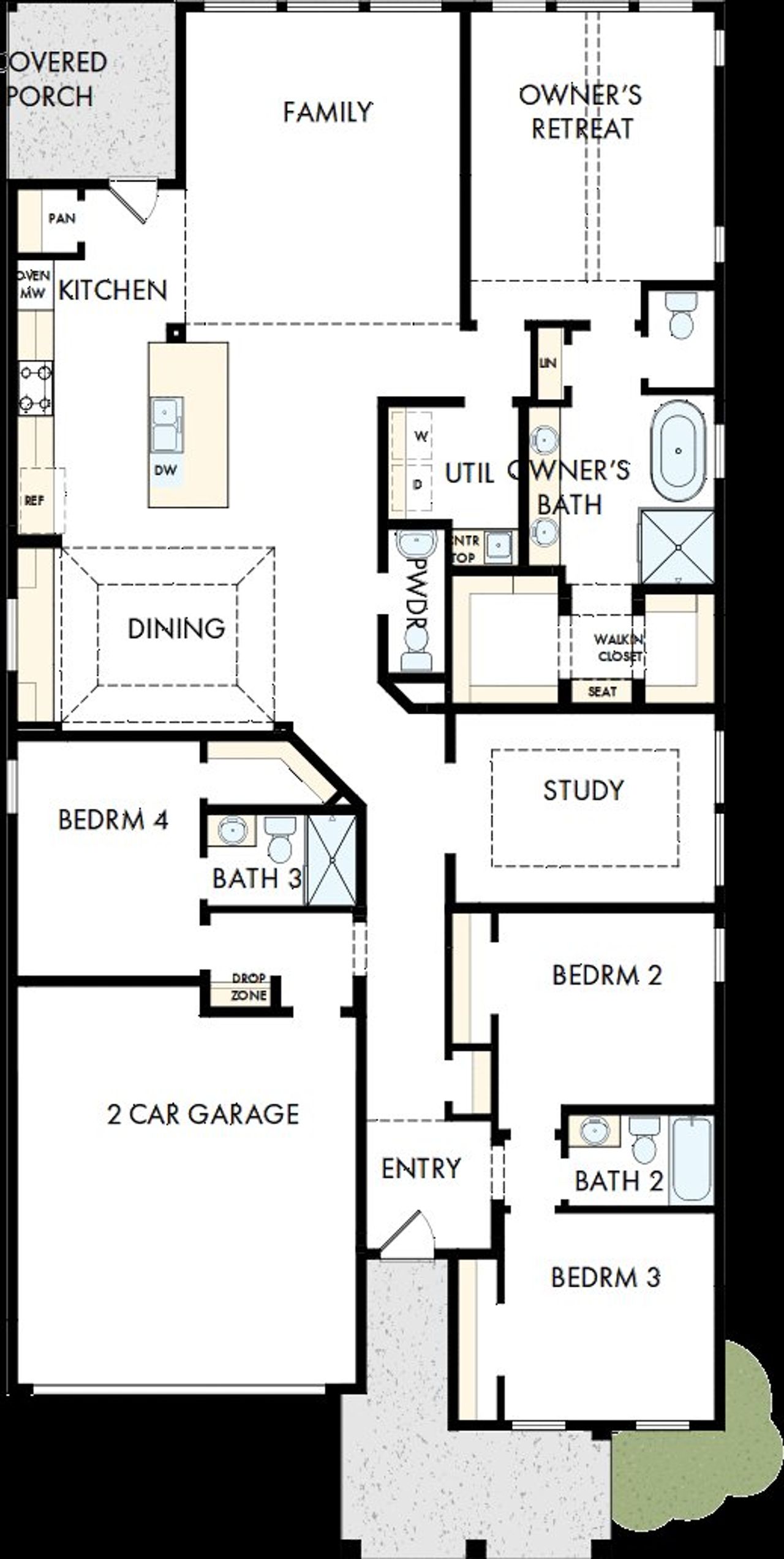 2D floor plan layout of this home in Furst Ranch, Bartonville, TX (Image 2).