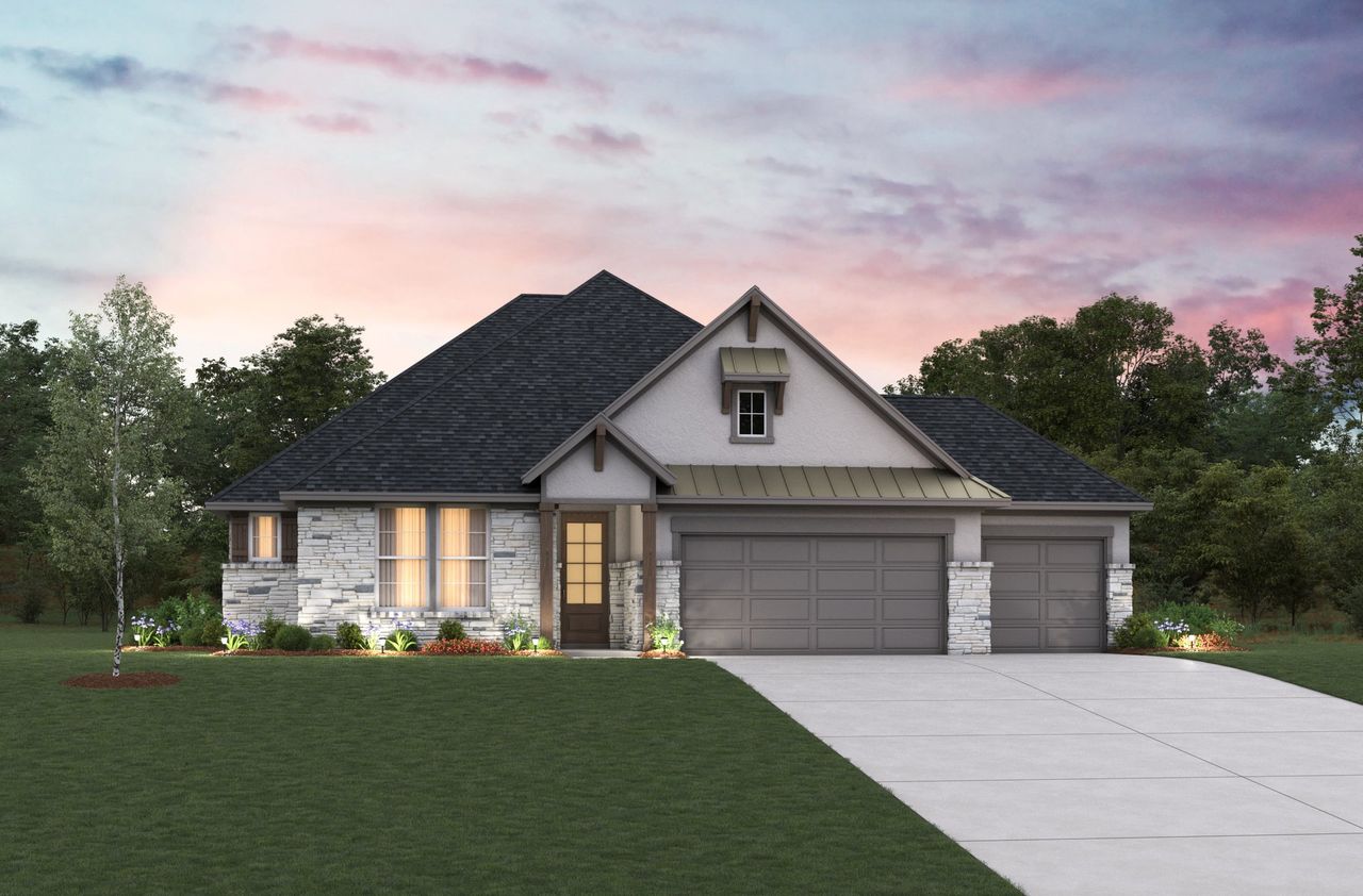 Representative exterior photo of a completed home built from the Langston by Beazer Homes in ARTAVIA, Conroe, TX (Image 2).