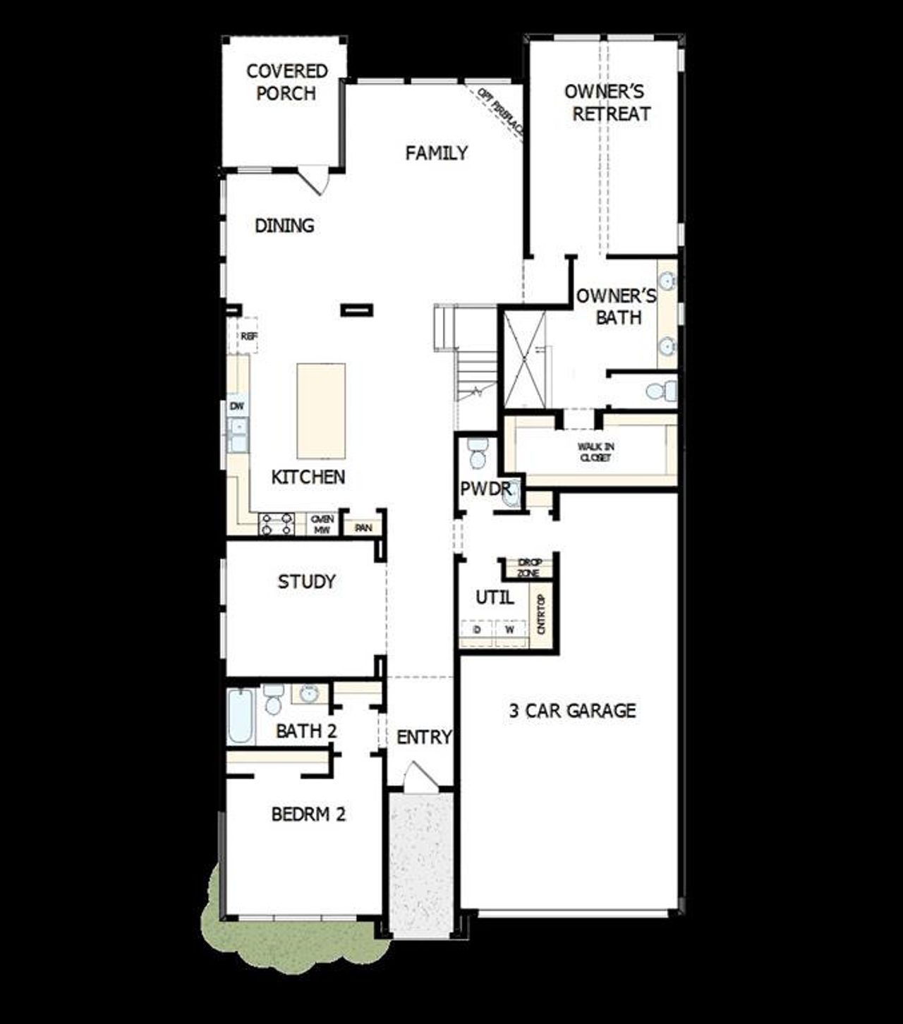 2D floor plan layout of this home in Painted Tree - Classic Series, McKinney, TX (Image 2).