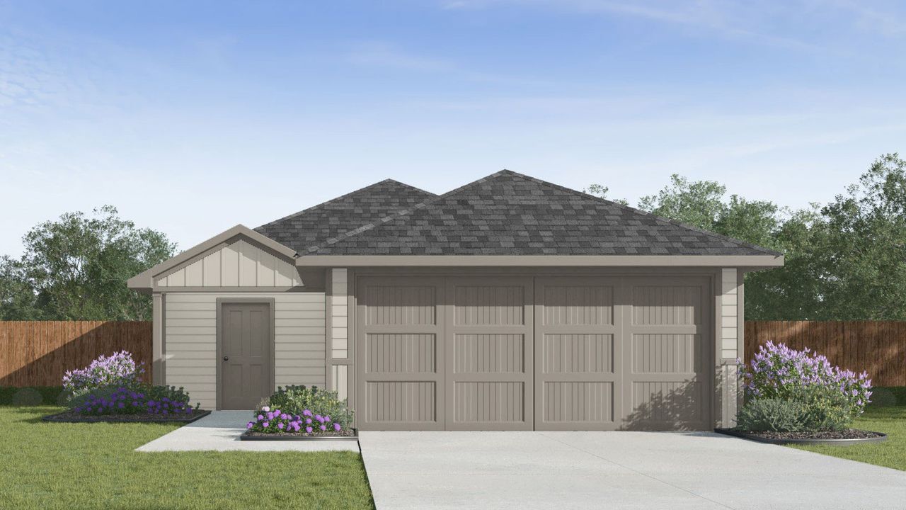 Representative exterior photo of a completed home built from the Atlanta by D.R. Horton in Millbrooke, Wallis, TX (Image 2).