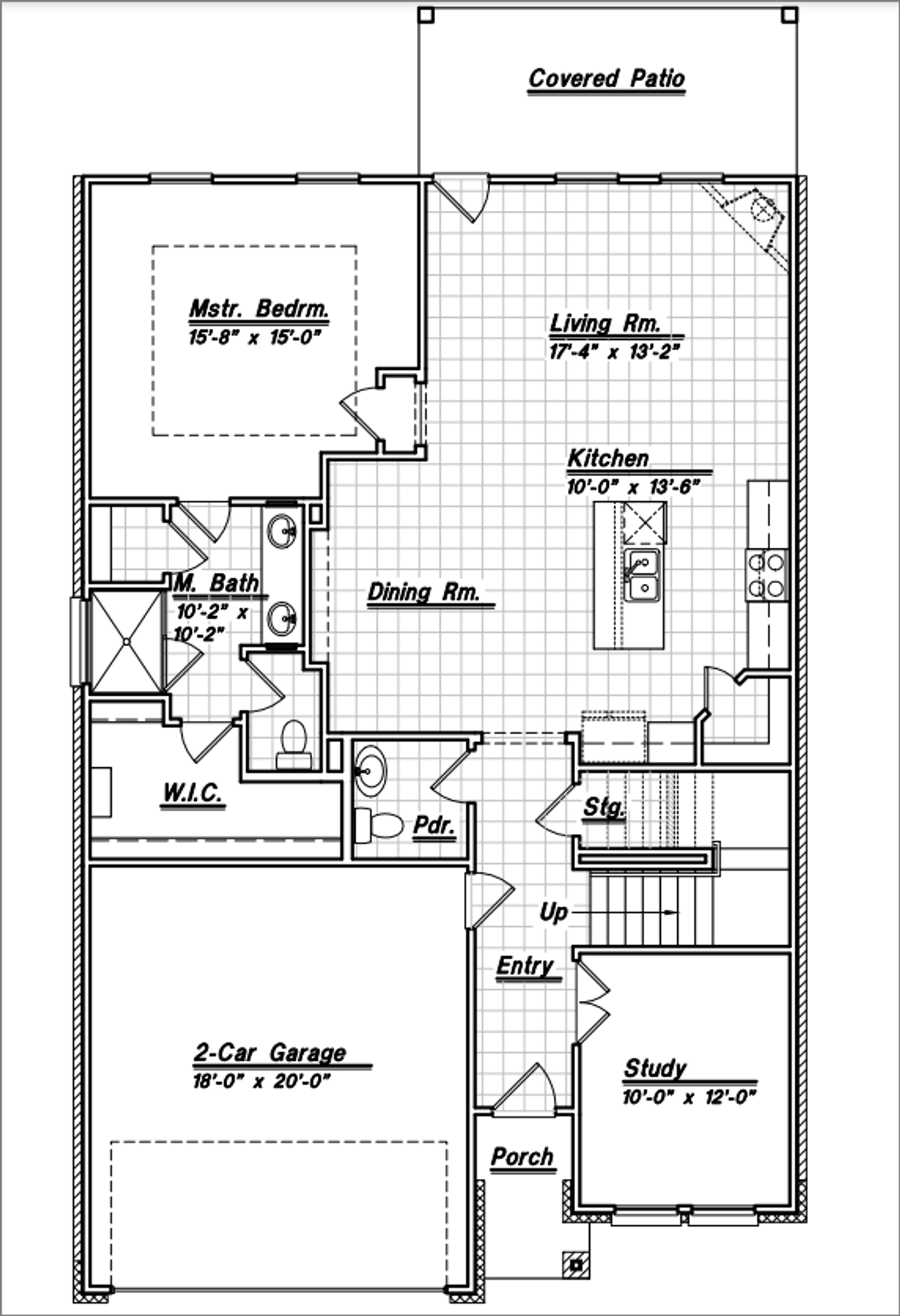 2D floor plan layout for the Roma by Bellaire Homes in Morgan Meadows, San Antonio, TX (Image 2).