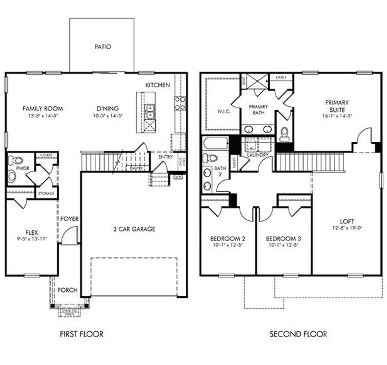 2D floor plan layout of this home in Oxford Station, Salisbury, NC (Image 2).