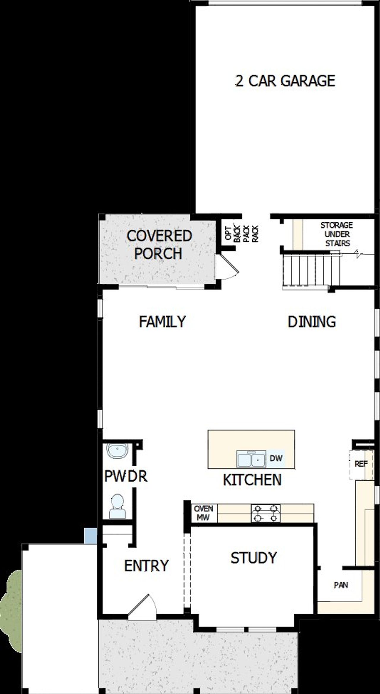 2D floor plan layout of this home in The River District - Pioneer Collection, Charlotte, NC (Image 2).