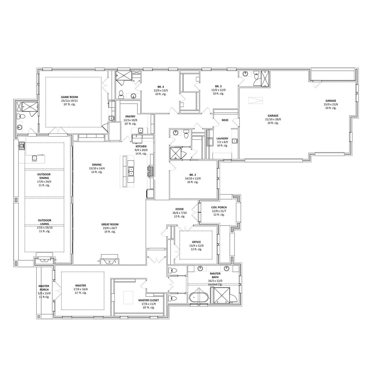 2D floor plan layout for the Summit II by Cope Homes in Capitol Hill, Anna, TX (Image 2).