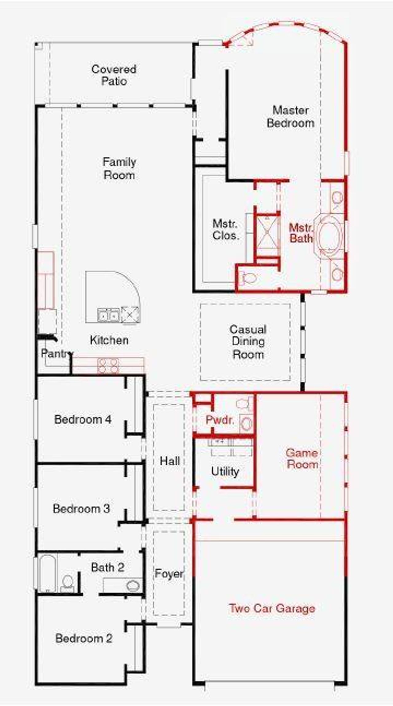 2D floor plan layout of this home in Valencia 50', Manvel, TX (Image 2). 2D floor plan layout of this home in Valencia 50', Manvel, TX (Image 2).
