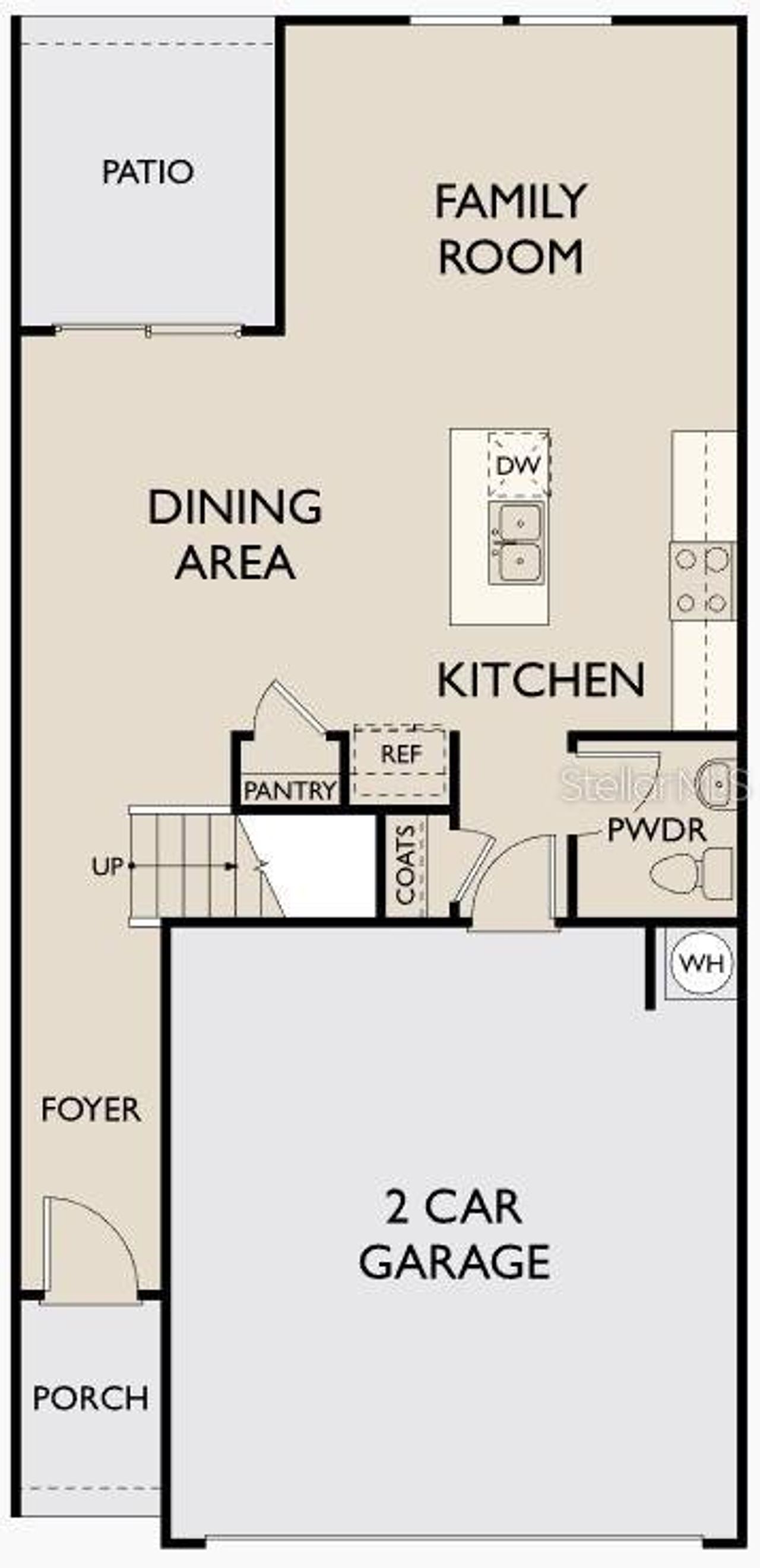 2D floor plan layout of this home in Hawks Run, Kissimmee, FL (Image 2).