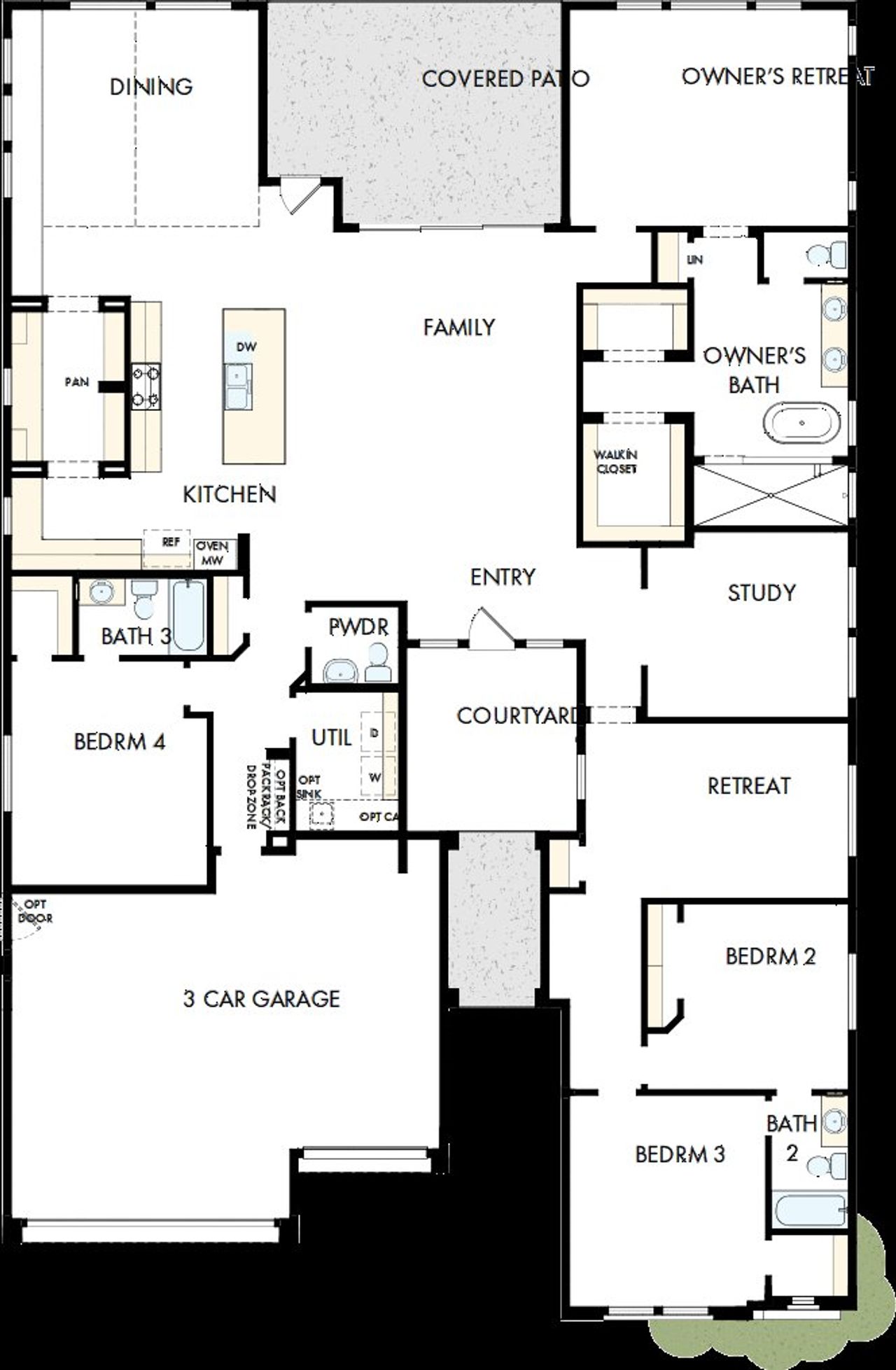 2D floor plan layout of this home in Escena at Blossom Rock, Apache Junction, AZ (Image 2).