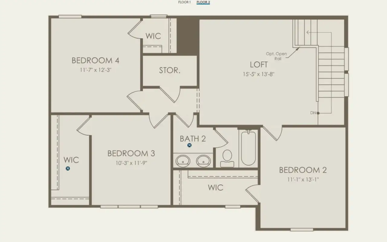 2D floor plan layout for the Galleon by Pulte Homes in SayeBrook, Myrtle Beach, SC (Image 2).