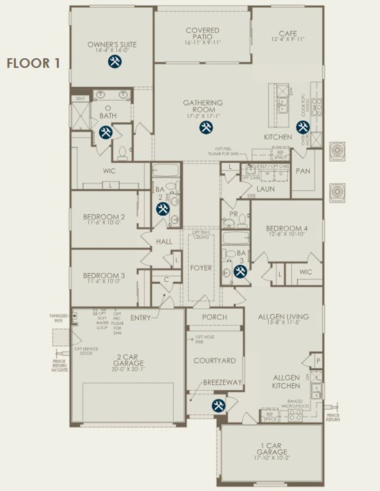 2D floor plan layout of this home in Artisan at Asante, Surprise, AZ (Image 2).
