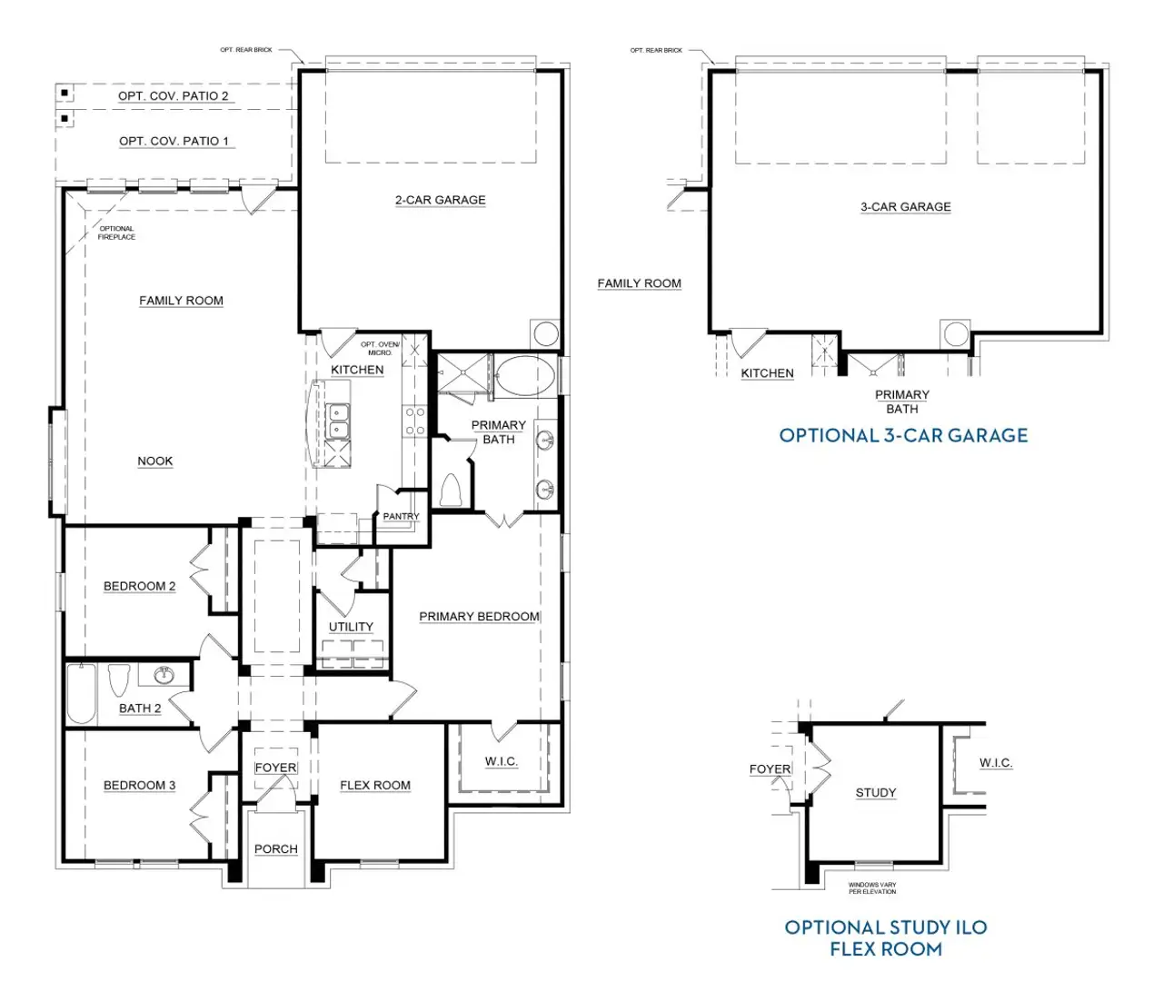 2D floor plan layout for the Concept 1802 by Risewell Homes in Redden Farms - Classic Series, Midlothian, TX (Image 2).