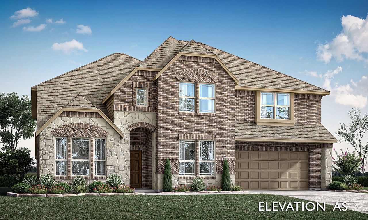 Representative exterior photo of a completed home built from the Bellflower III by Bloomfield Homes in The Grove, Midlothian, TX (Image 2).