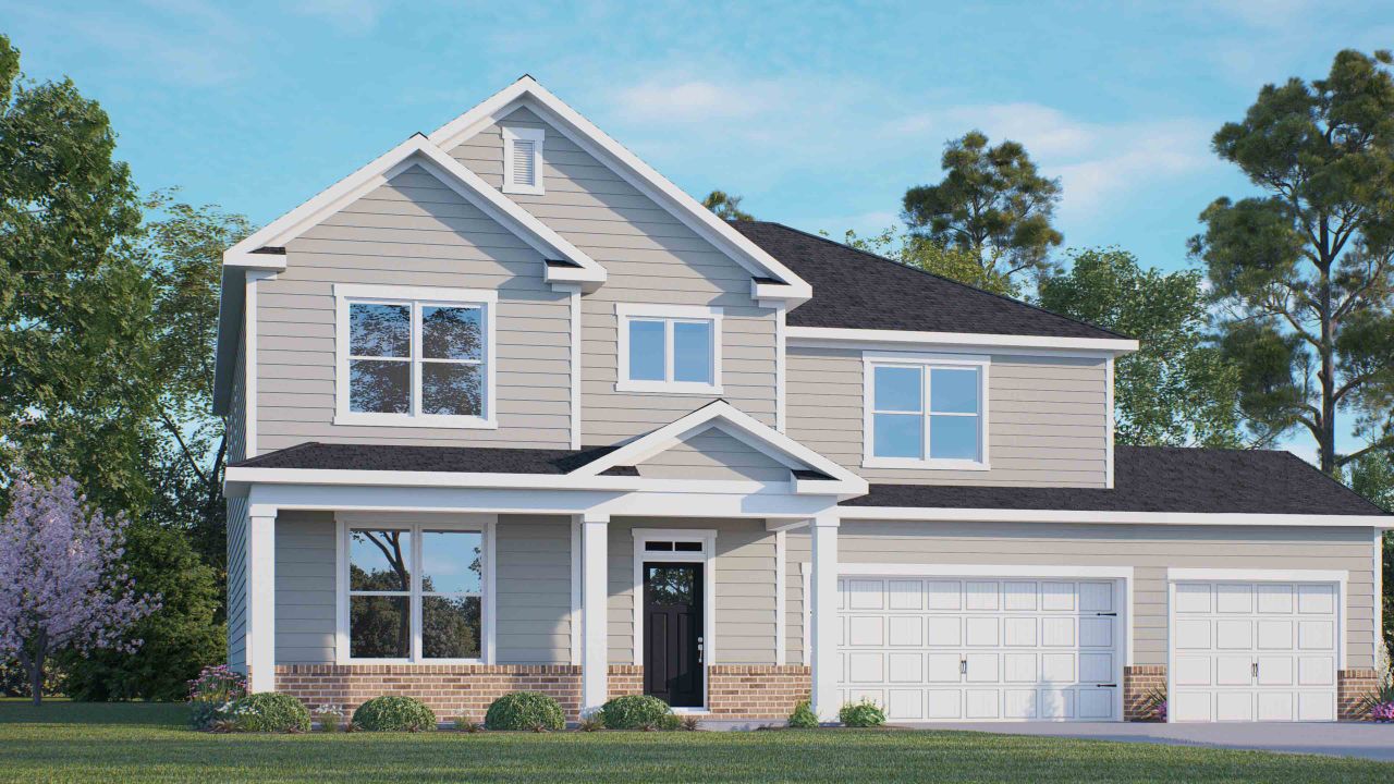 Representative exterior photo of a completed home built from the Jordan by D.R. Horton in The Manors at Winston Pointe, Clayton, NC (Image 2).