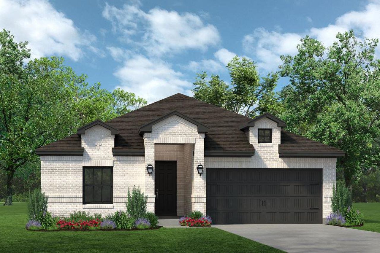 Representative exterior photo of a completed home built from the Sunstone by Sandlin Homes in Baker Farms, Cleburne, TX (Image 2).