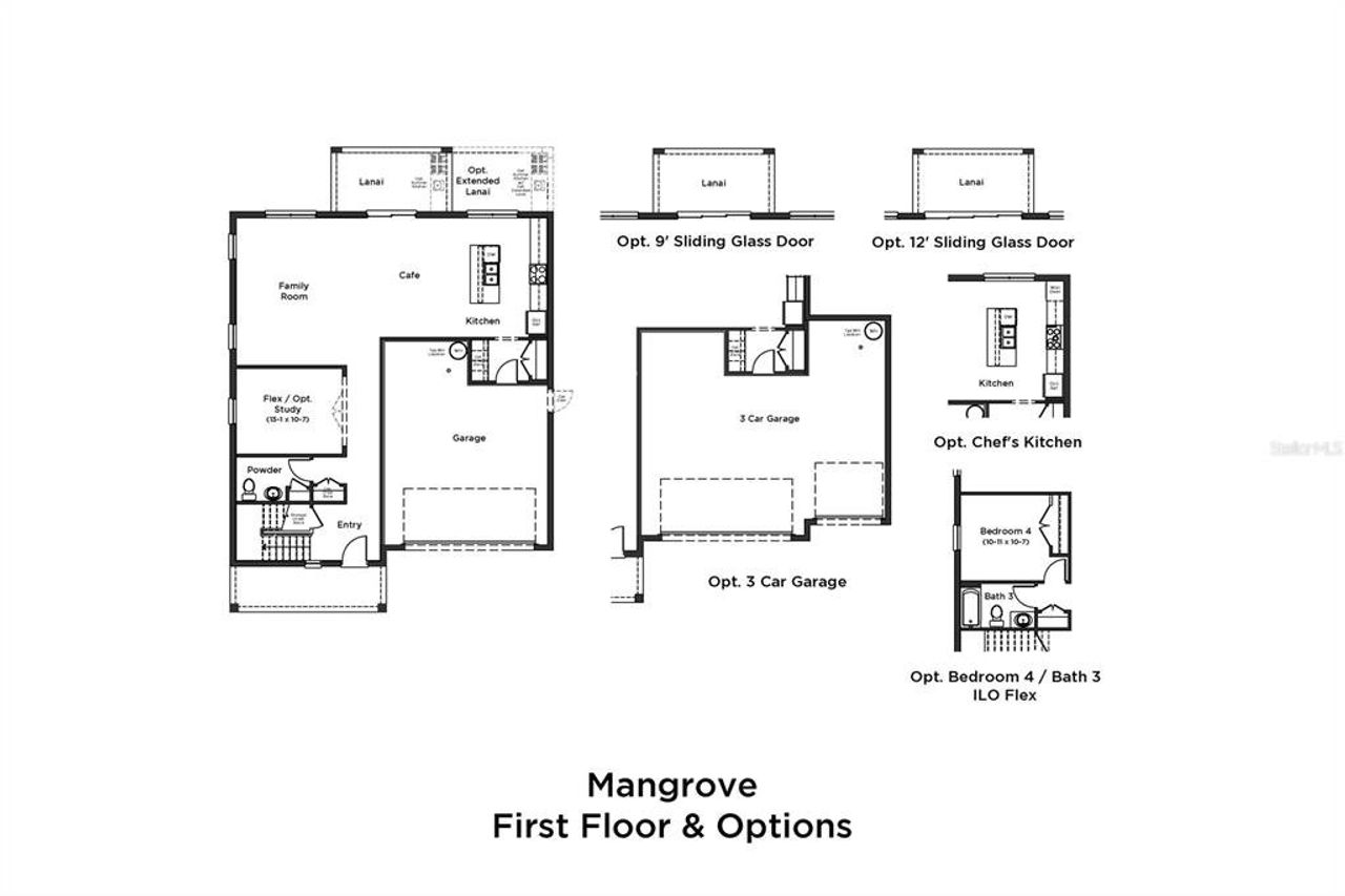 2D floor plan layout of this home in Lakeside at Satilla, St. Cloud, FL (Image 2).