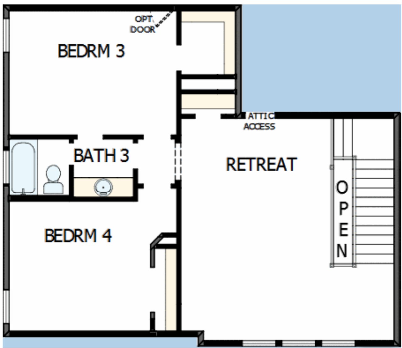 2D floor plan layout for the The Lauer by David Weekley Homes in Headwaters 80' - Executive Series, Dripping Springs, TX (Image 2).