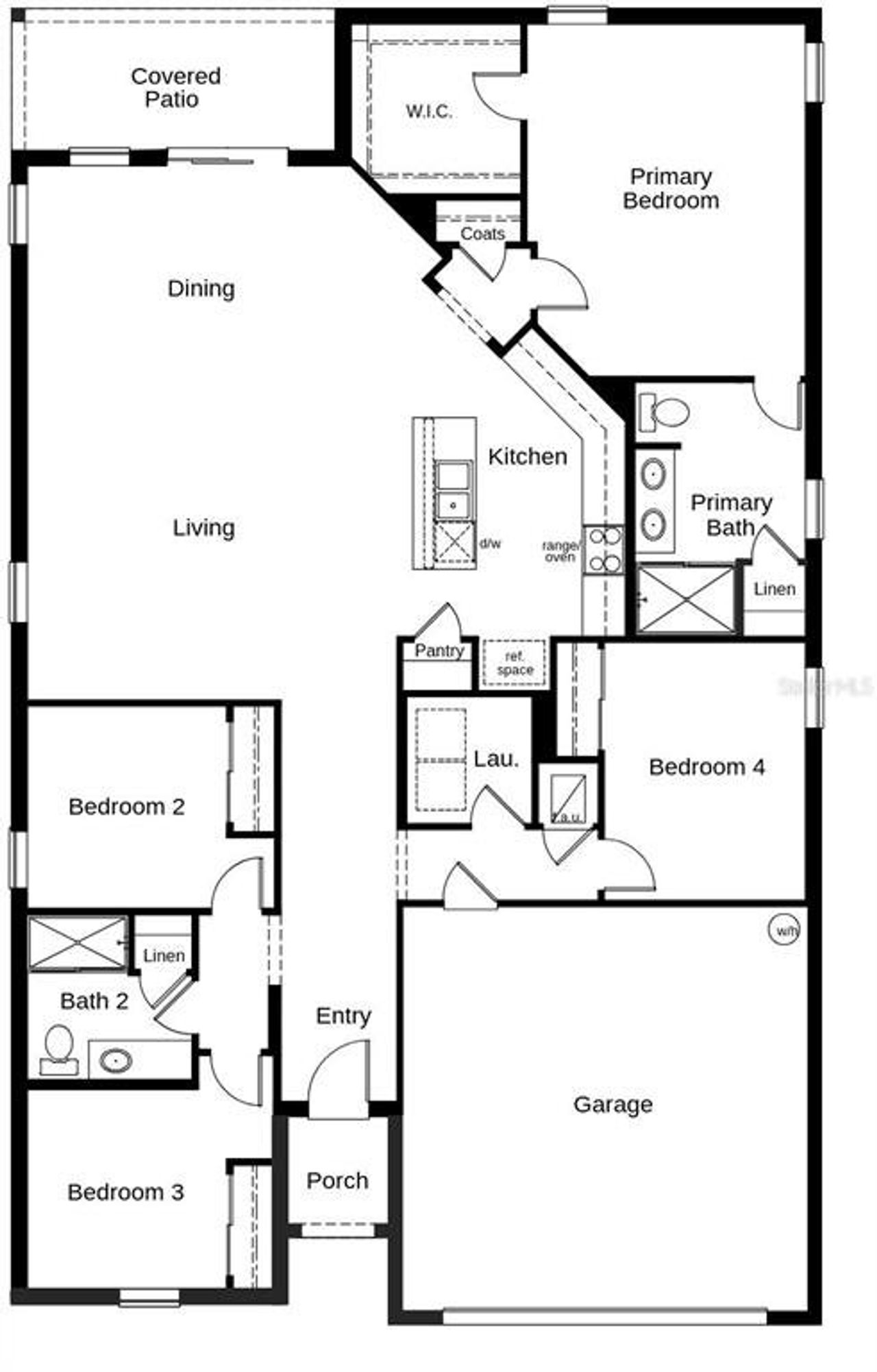2D floor plan layout of this home in Oasis Reserve, Orlando, FL (Image 2). 2D floor plan layout of this home in Oasis Reserve, Orlando, FL (Image 2).