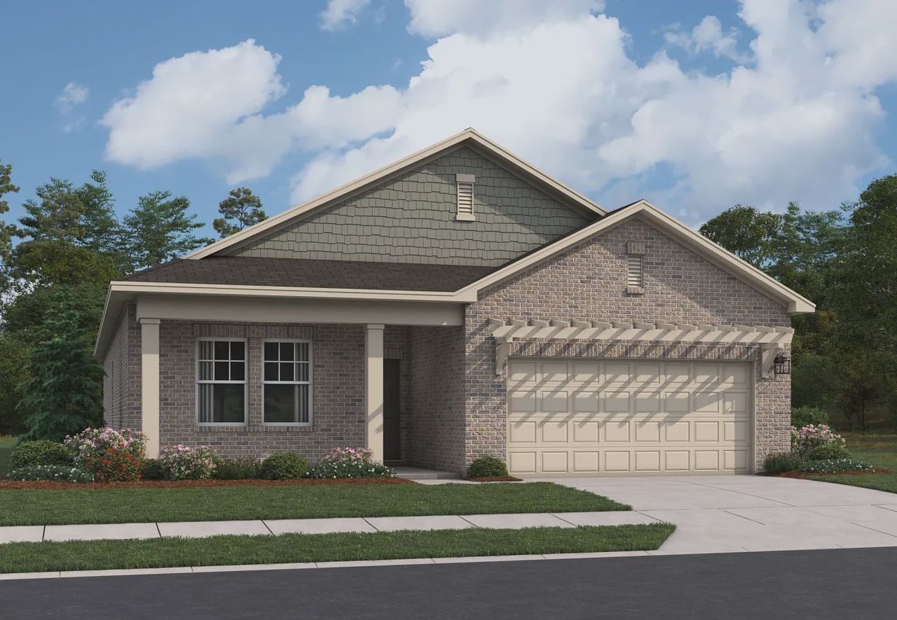 Representative exterior photo of a completed home built from the Aster by Starlight Homes in Kendall Grove, McDonough, GA (Image 2). Representative exterior photo of a completed home built from the Aster by Starlight Homes in Kendall Grove, McDonough, GA (Image 2).
