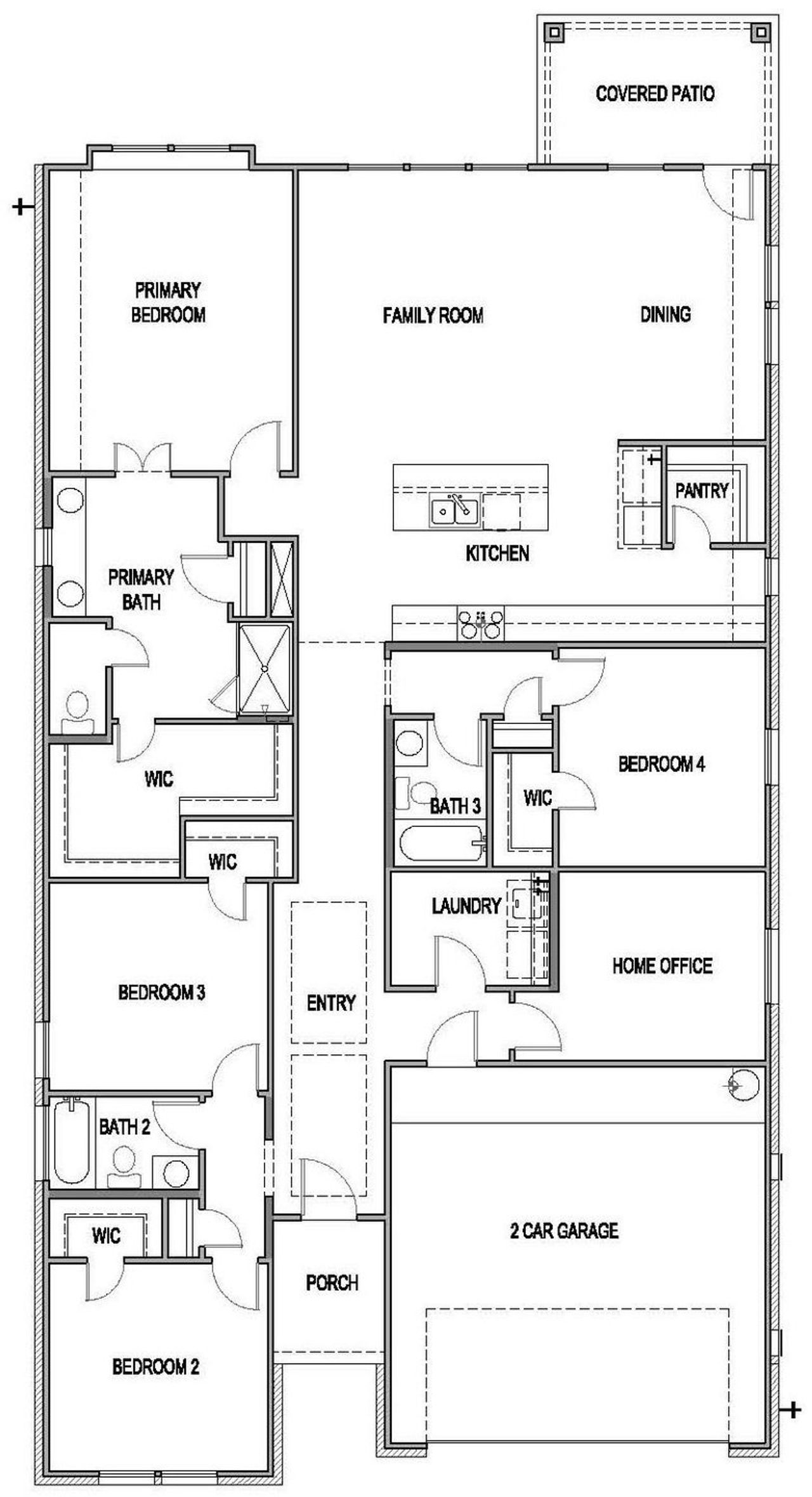 2D floor plan layout of this home in Blackhawk, Pflugerville, TX (Image 2).