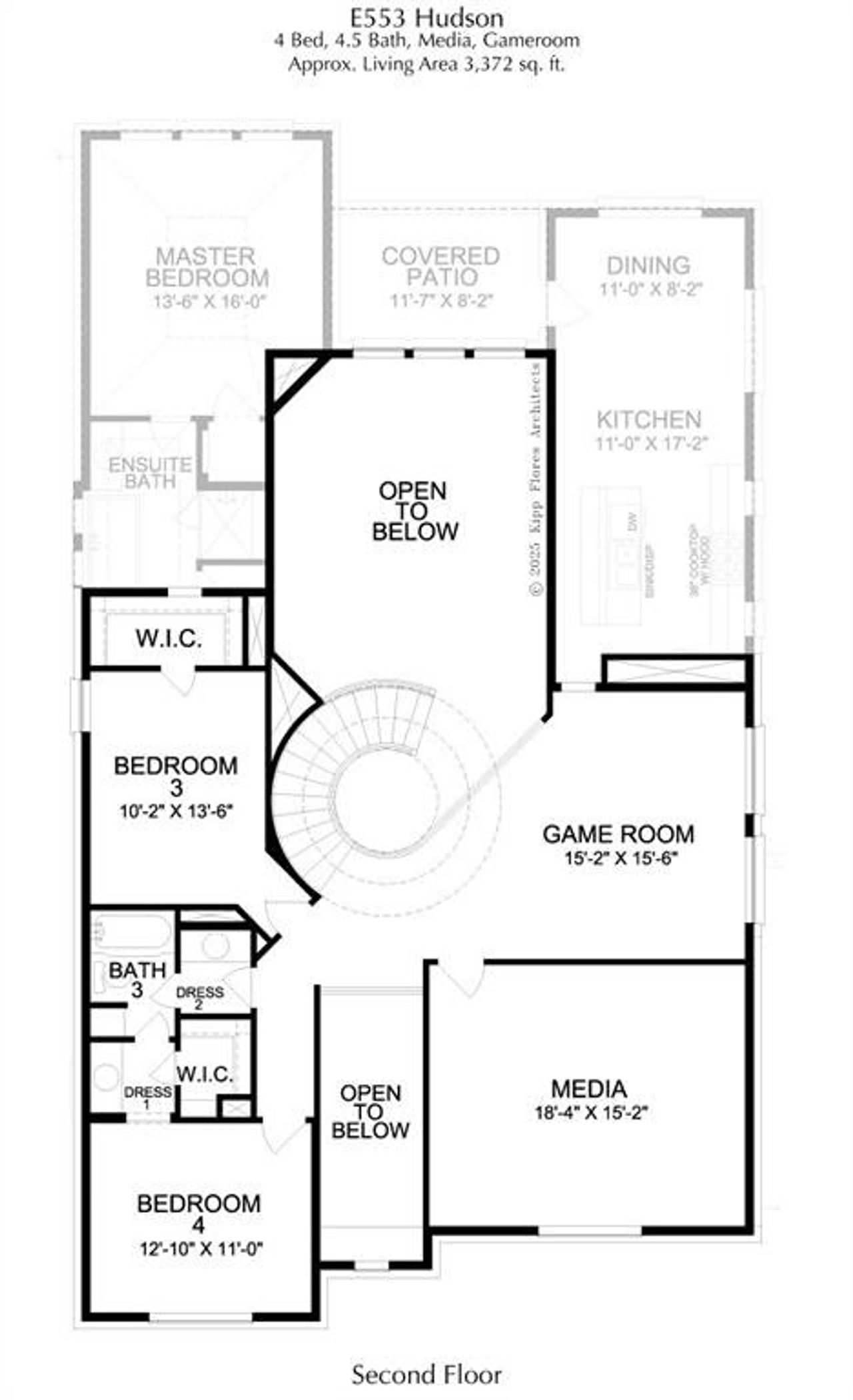 2D floor plan layout of this home in Impression 55s, Frisco, TX (Image 2).