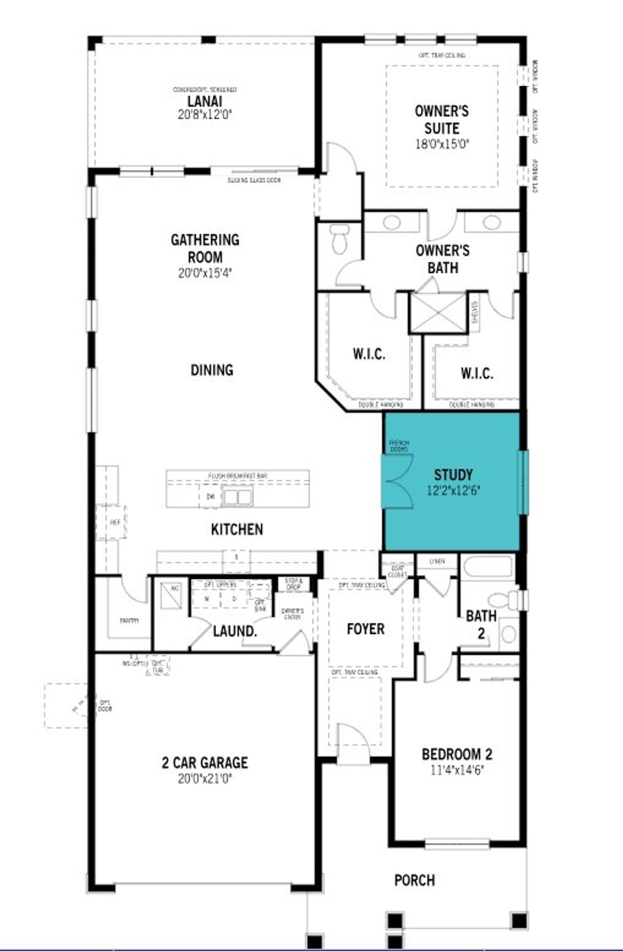 2D floor plan layout of this home in Wellen Park, Venice, FL (Image 2).