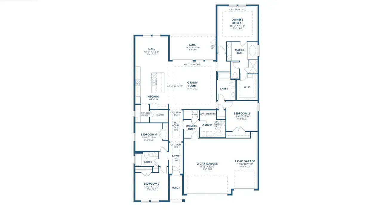 2D floor plan layout of this home in Pasadena Woods, Pasadena Hills, FL (Image 2).
