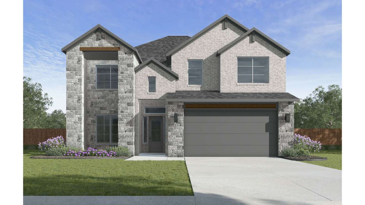 Representative exterior photo of a completed home built from the Avery by D.R. Horton in Friendswood Trails 70' Homesites, Friendswood, TX (Image 2). Representative exterior photo of a completed home built from the Avery by D.R. Horton in Friendswood Trails 70' Homesites, Friendswood, TX (Image 2).