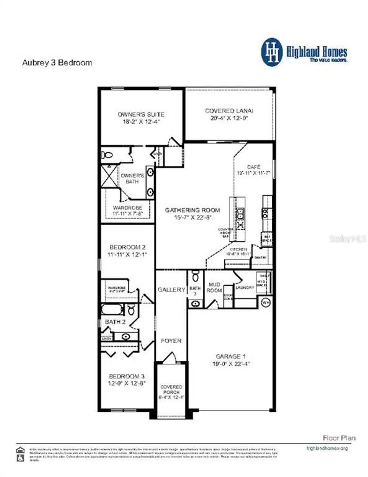 2D floor plan layout of this home in Lakeside Preserve, Lakeland, FL (Image 2).