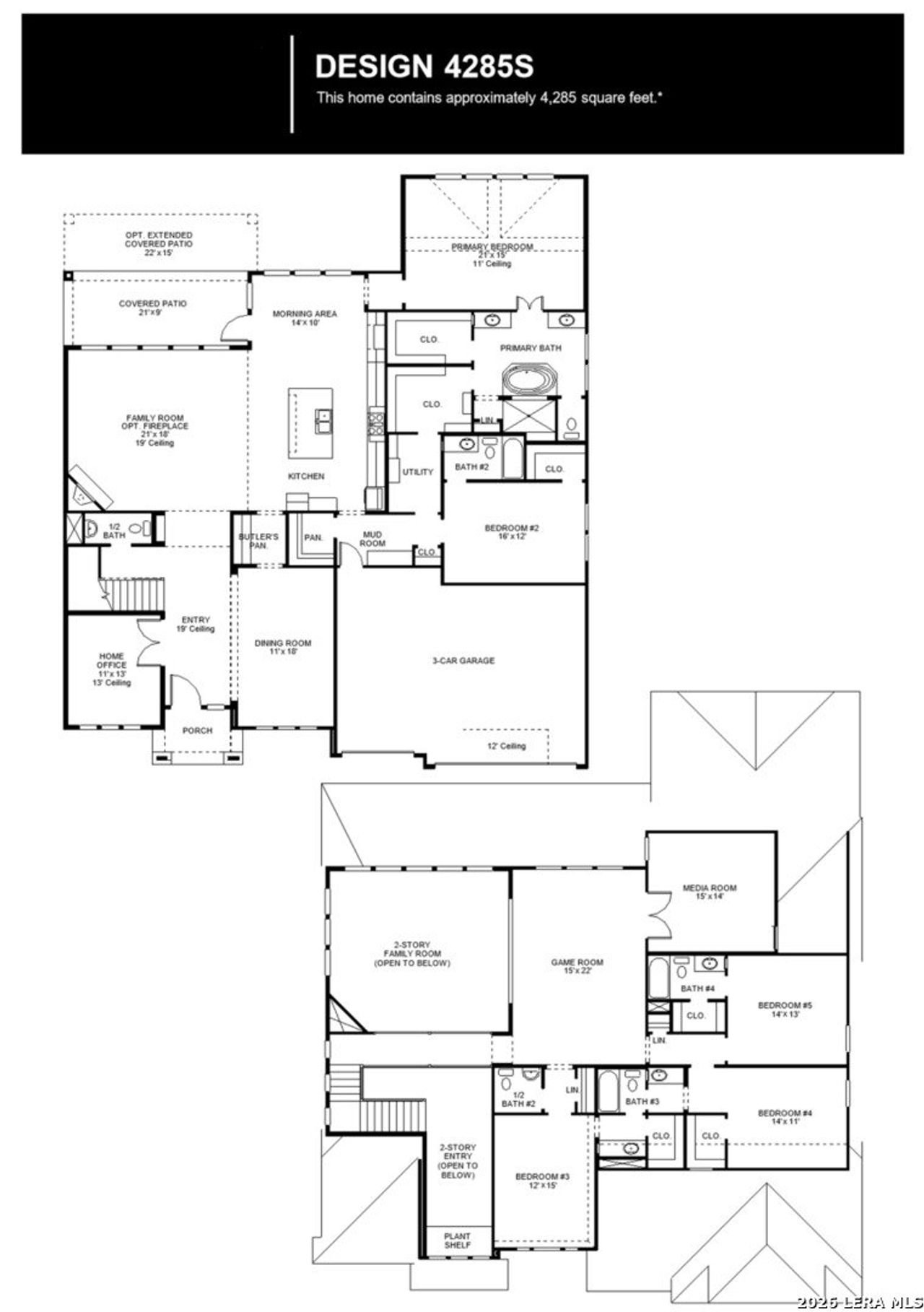 2D floor plan layout of this home in The Dominion, San Antonio, TX (Image 2).