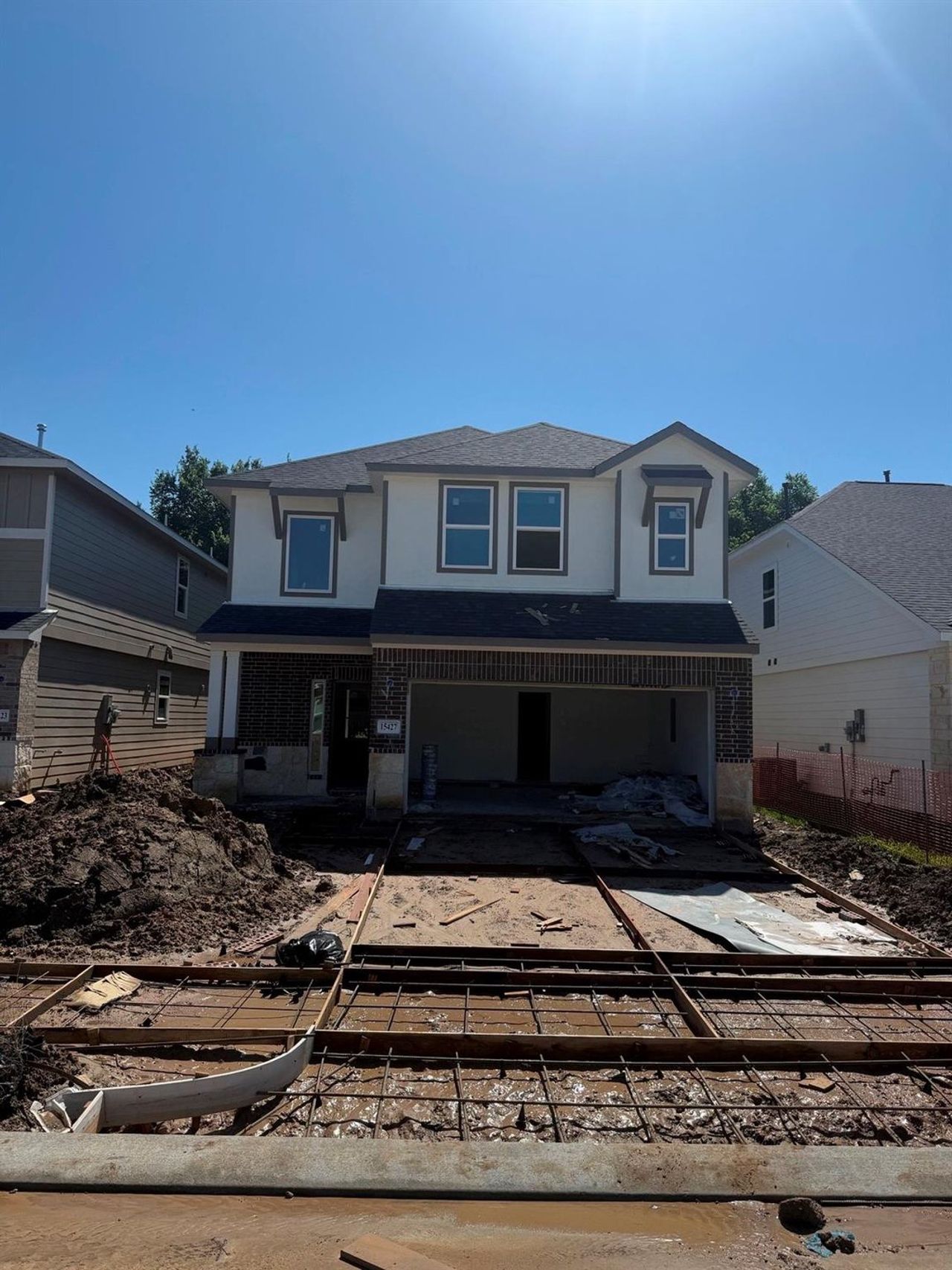 In-progress construction of a new home in , Houston, TX (Image 2).