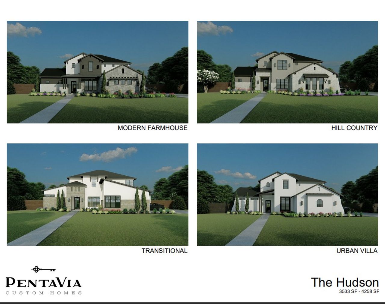 Representative rendering of the exterior for the Hudson by PentaVia Custom Homes (Image 2). Representative rendering of the exterior for the Hudson by PentaVia Custom Homes (Image 2).