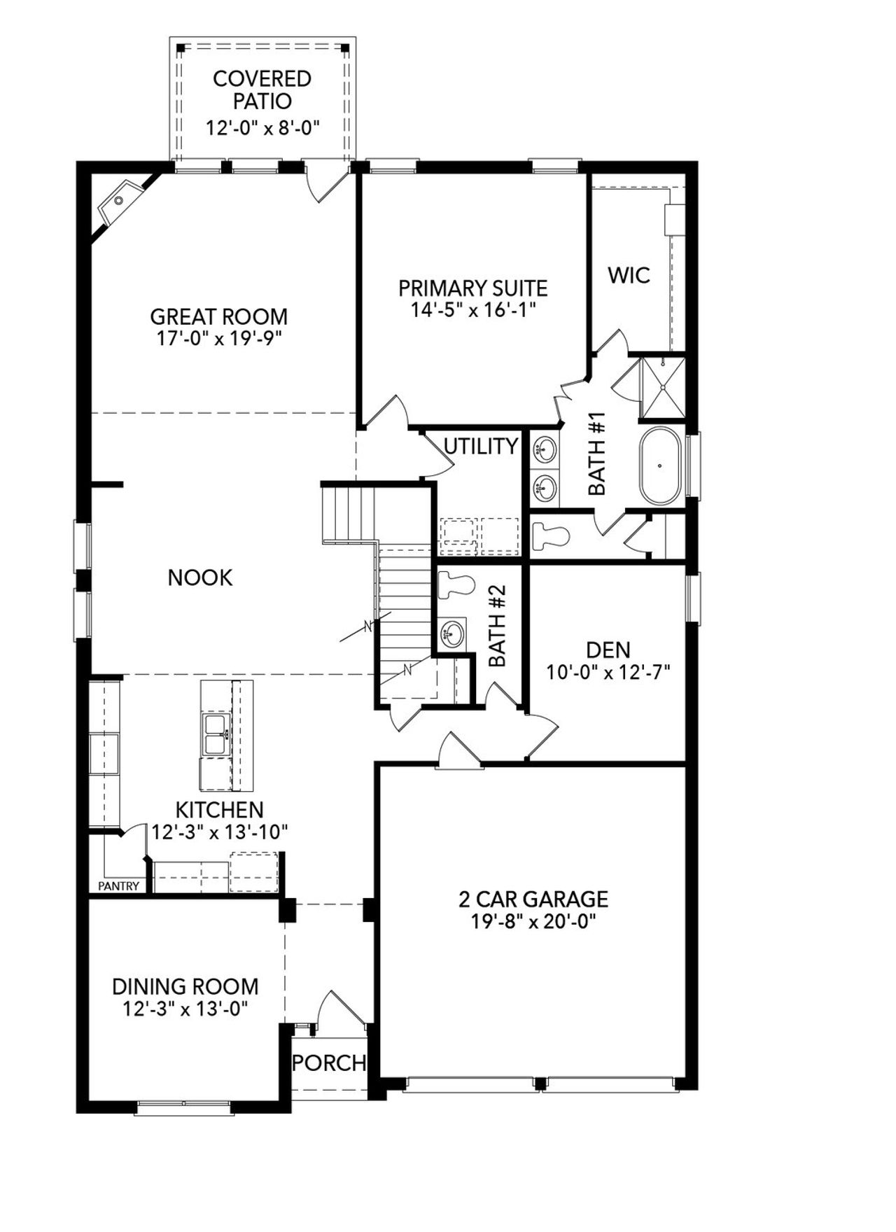 2D floor plan layout of this home in Mayfield Farms, Arlington, TX (Image 2).
