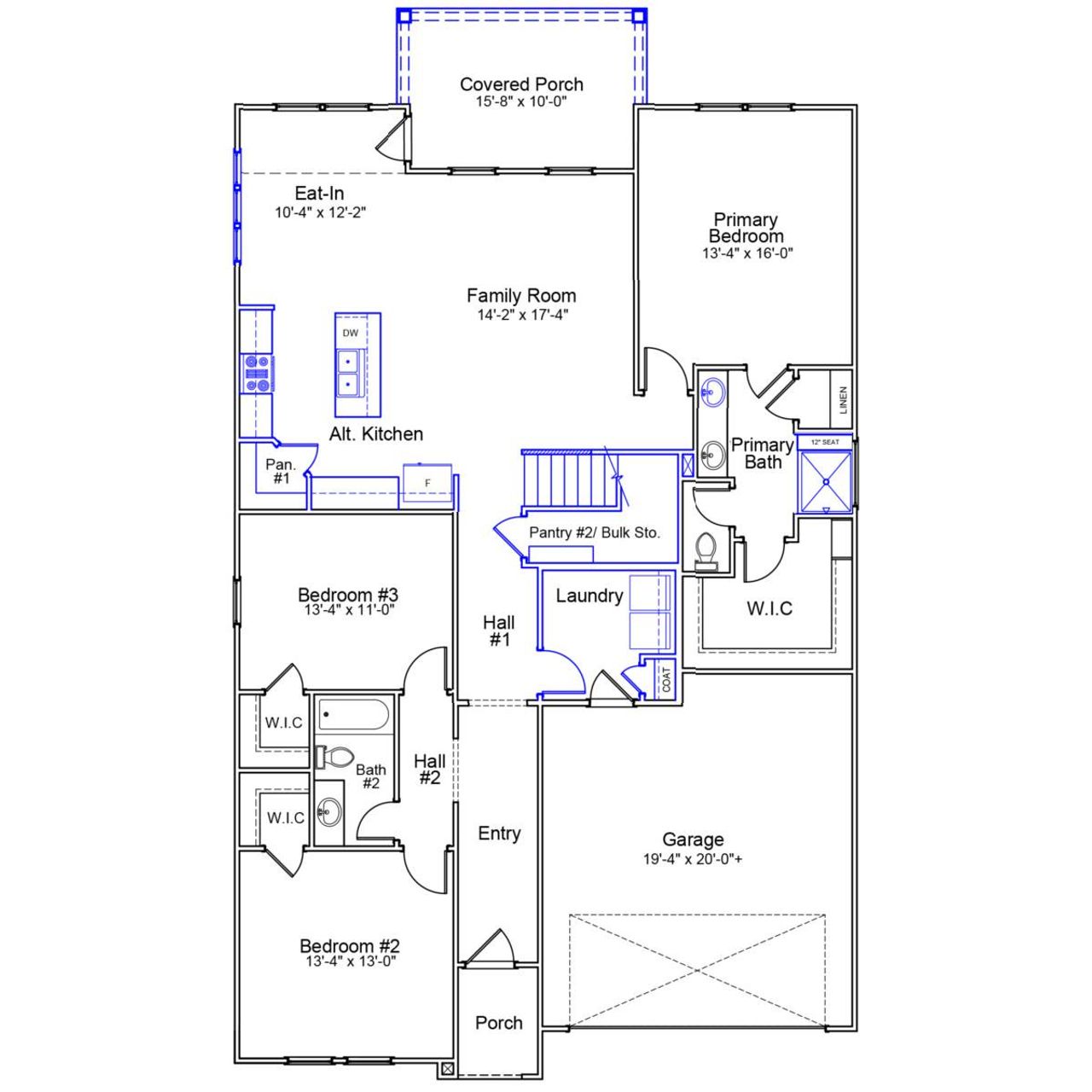 2D floor plan layout of this home in Ovation at Sweetbrier, Durham, NC (Image 2).