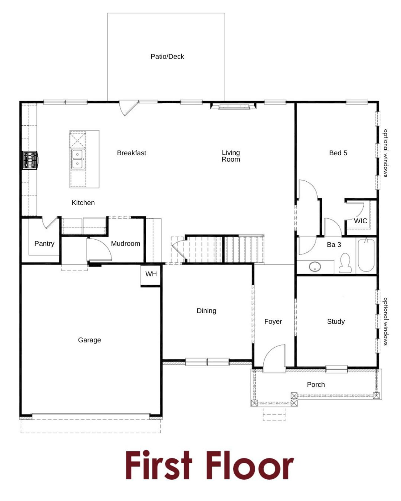 2D floor plan layout for the Rosewood by Chafin Communities in Mallard’s Landing, Jefferson, GA (Image 2). 2D floor plan layout for the Rosewood by Chafin Communities in Mallard’s Landing, Jefferson, GA (Image 2).