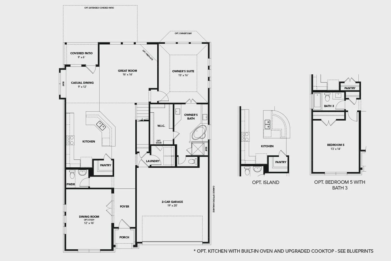 2D floor plan layout of this home in The Oaks, Red Oak, TX (Image 2).