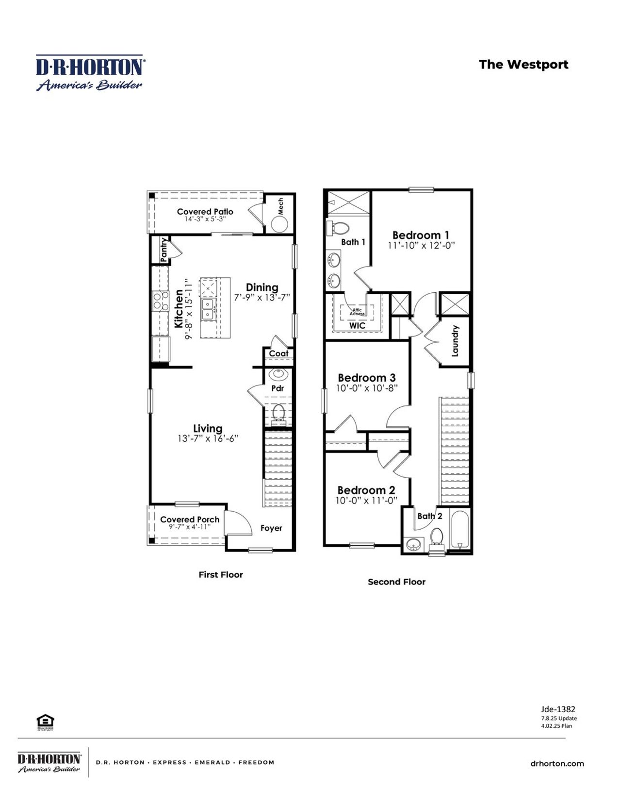 2D floor plan layout of this home in Fox Run, Supply, NC (Image 2).